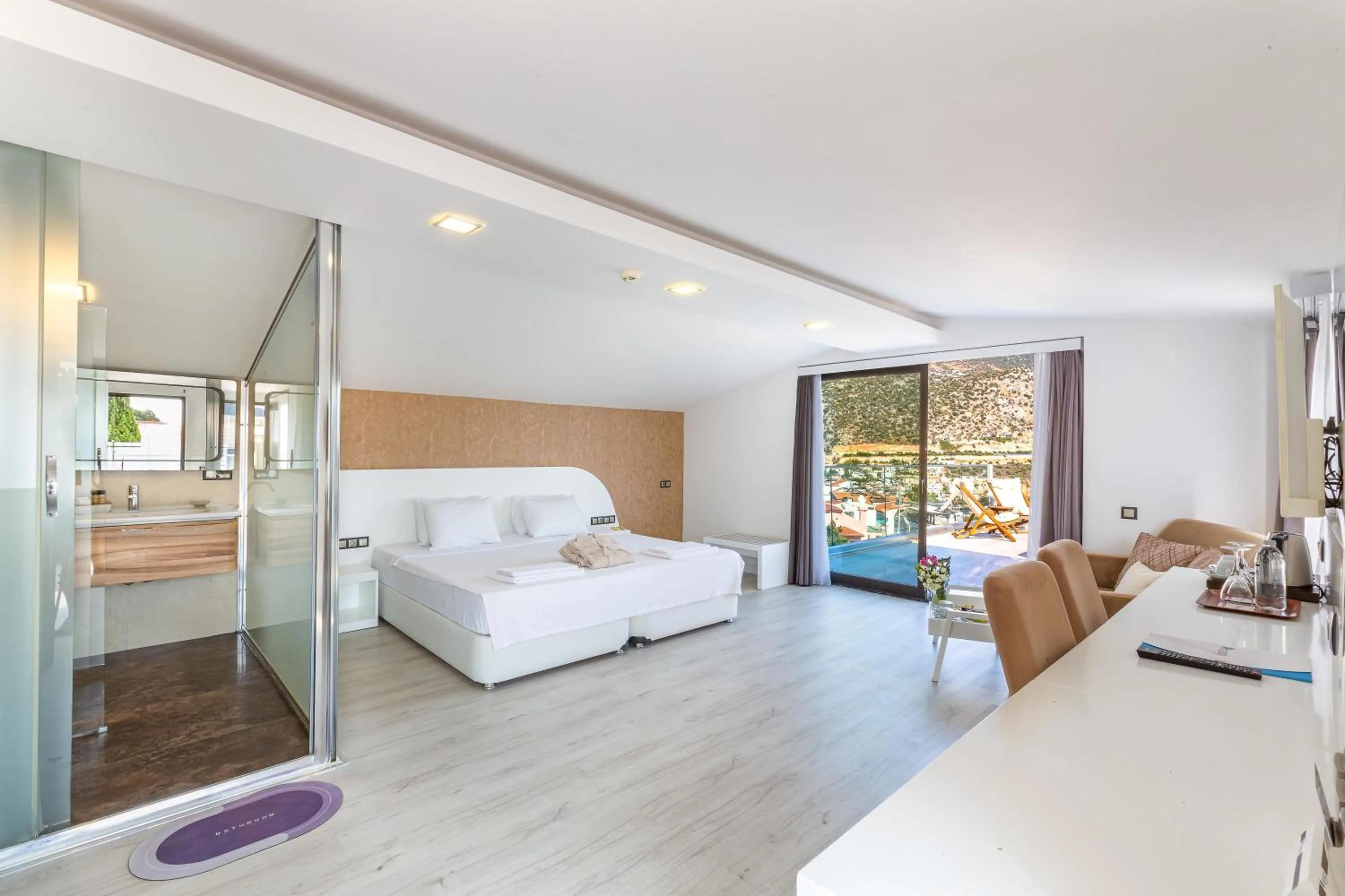 Bed in Rhapsody Hotel & Spa Kalkan
