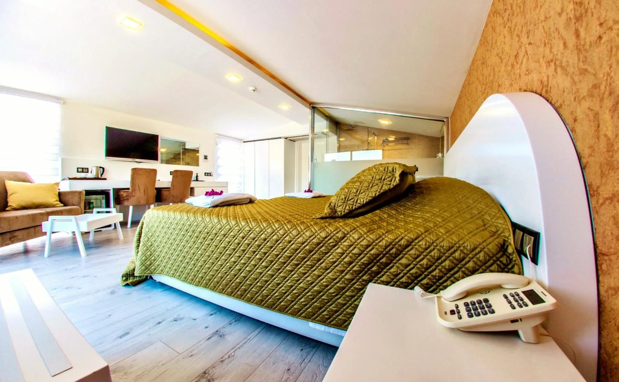 Photo of the whole room, Bed in Rhapsody Hotel & Spa Kalkan
