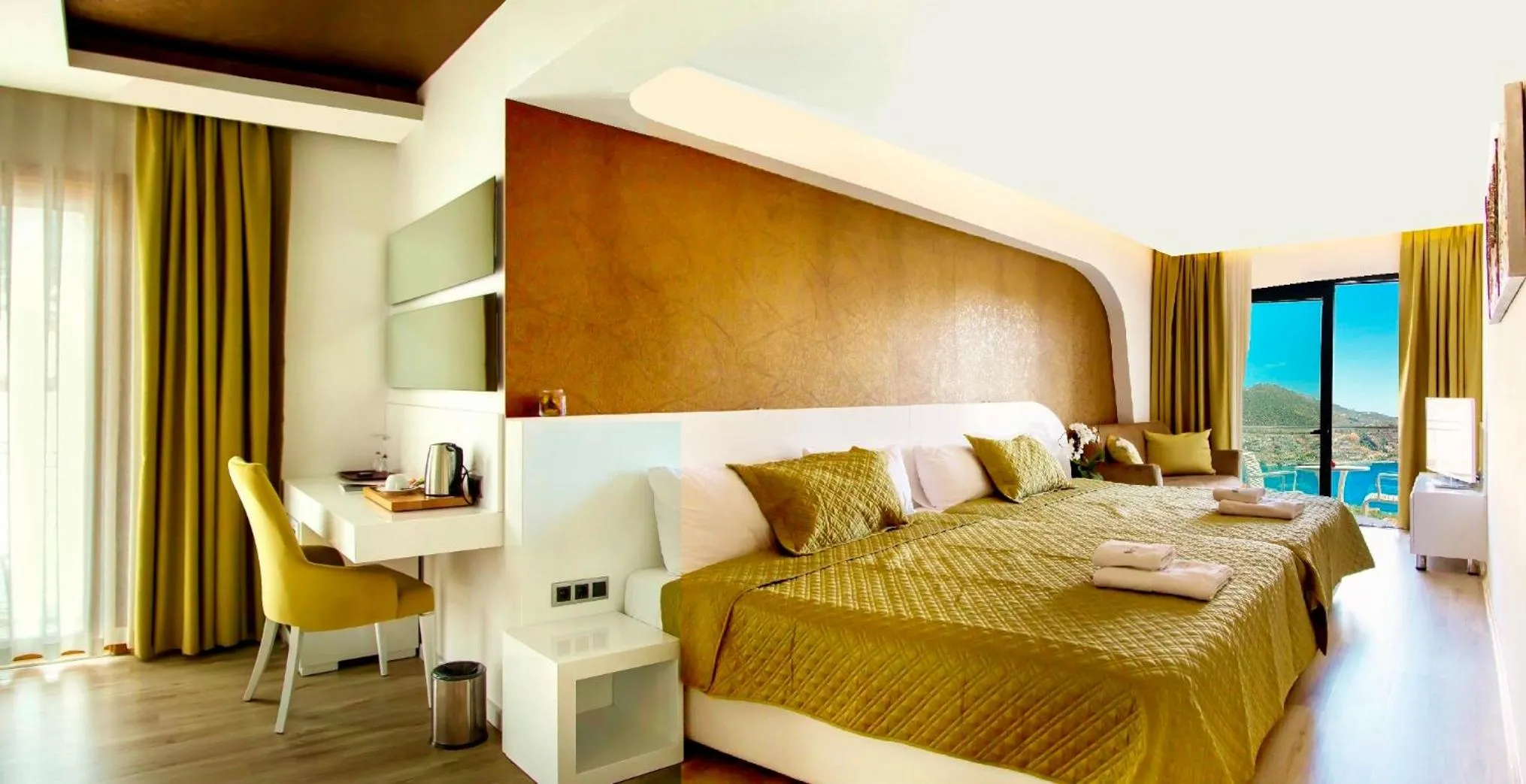 Bedroom, Bed in Rhapsody Hotel & Spa Kalkan