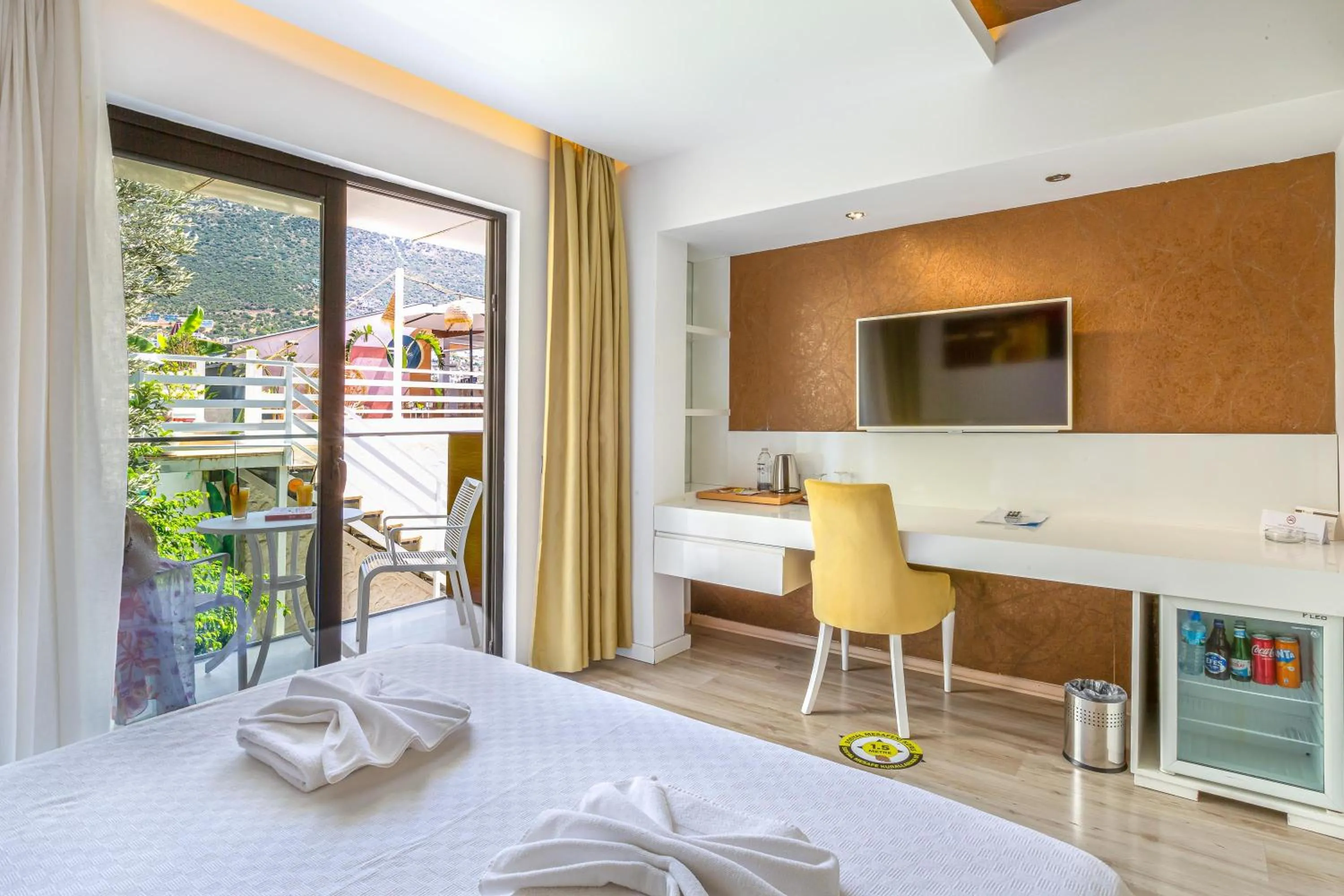 Bed in Rhapsody Hotel & Spa Kalkan