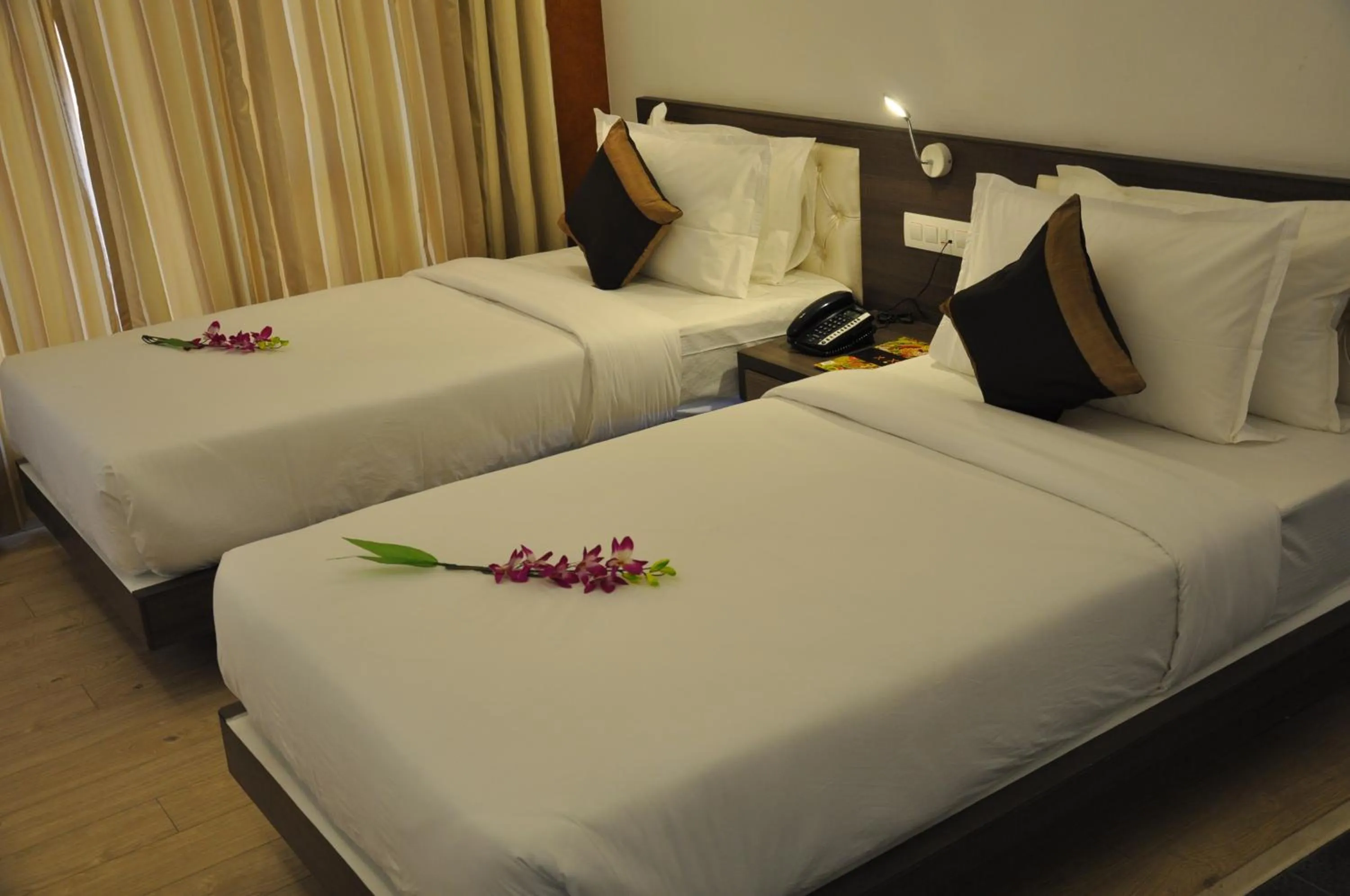 View (from property/room), Bed in Pride Biznotel Alkapuri Near Vadodara Airport