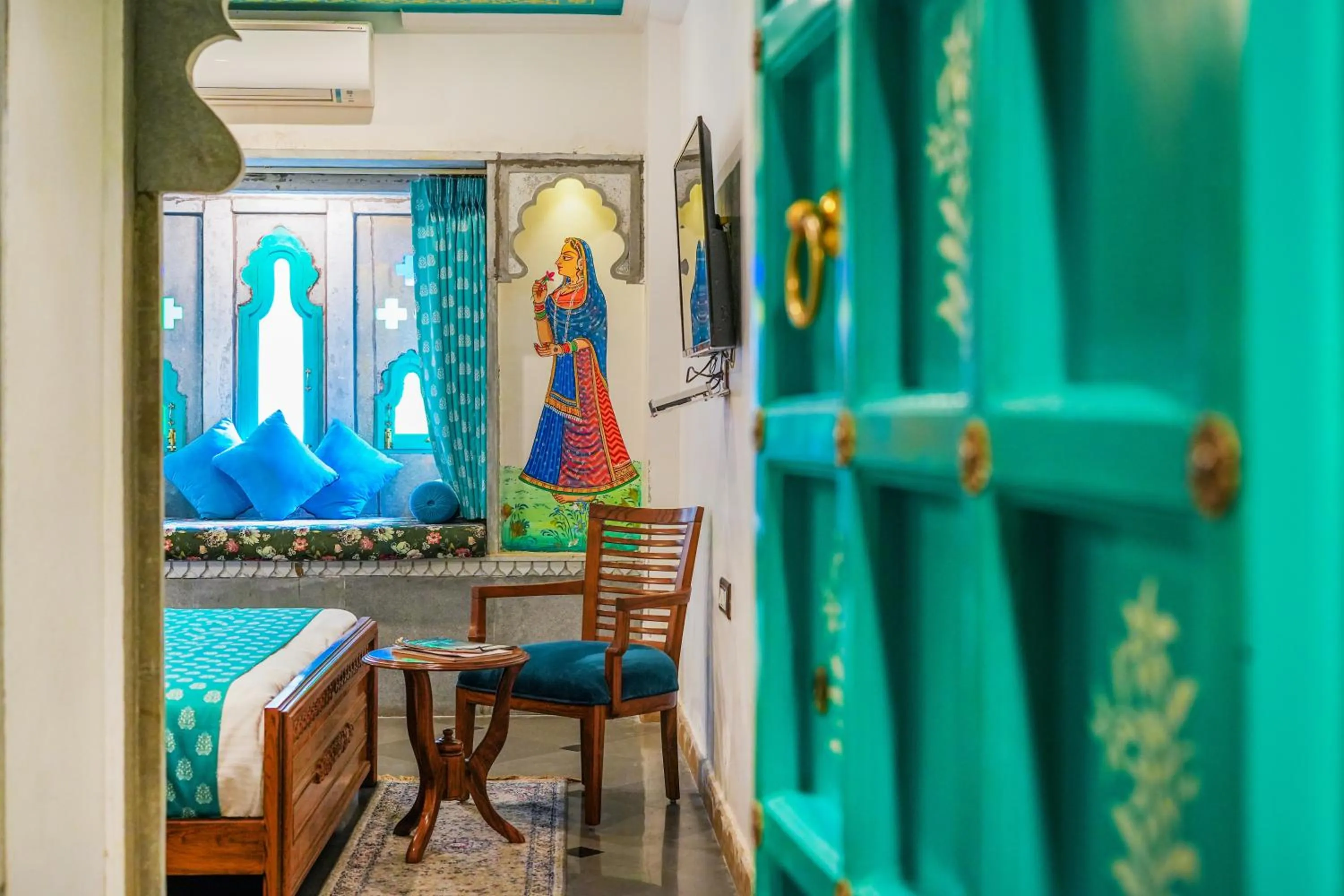 Seating area in AAJ HAVELI - Pichola Lake Facing Hotel