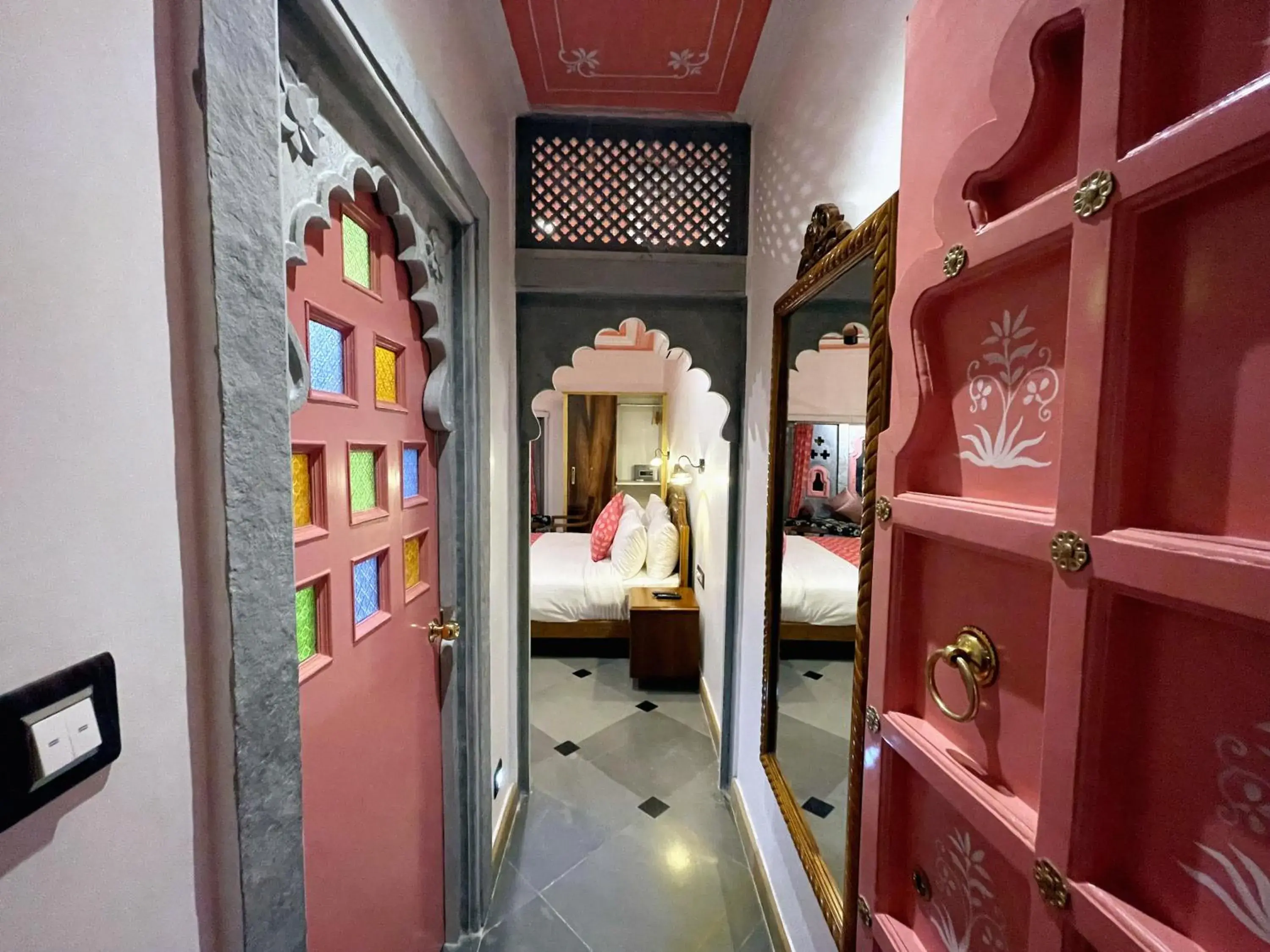 Photo of the whole room, Bed in AAJ HAVELI - Pichola Lake Facing Hotel Photo of the whole room, Bed in AAJ HAVELI - Pichola Lake Facing Hotel