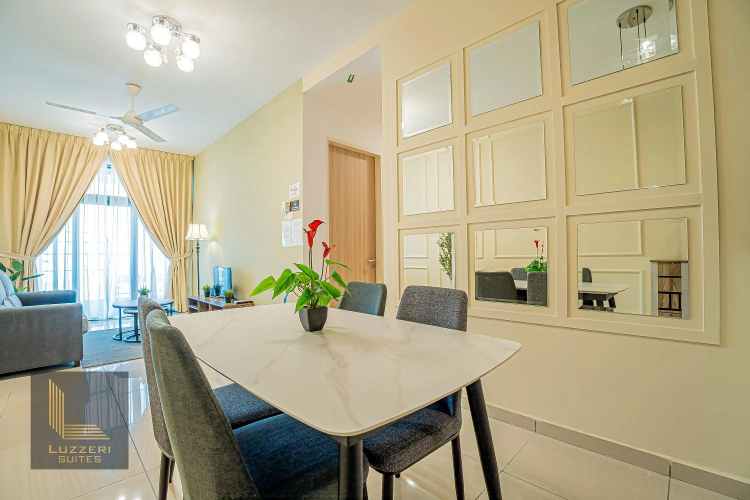 Living room in Legasi Kampung Baru Guesthouse