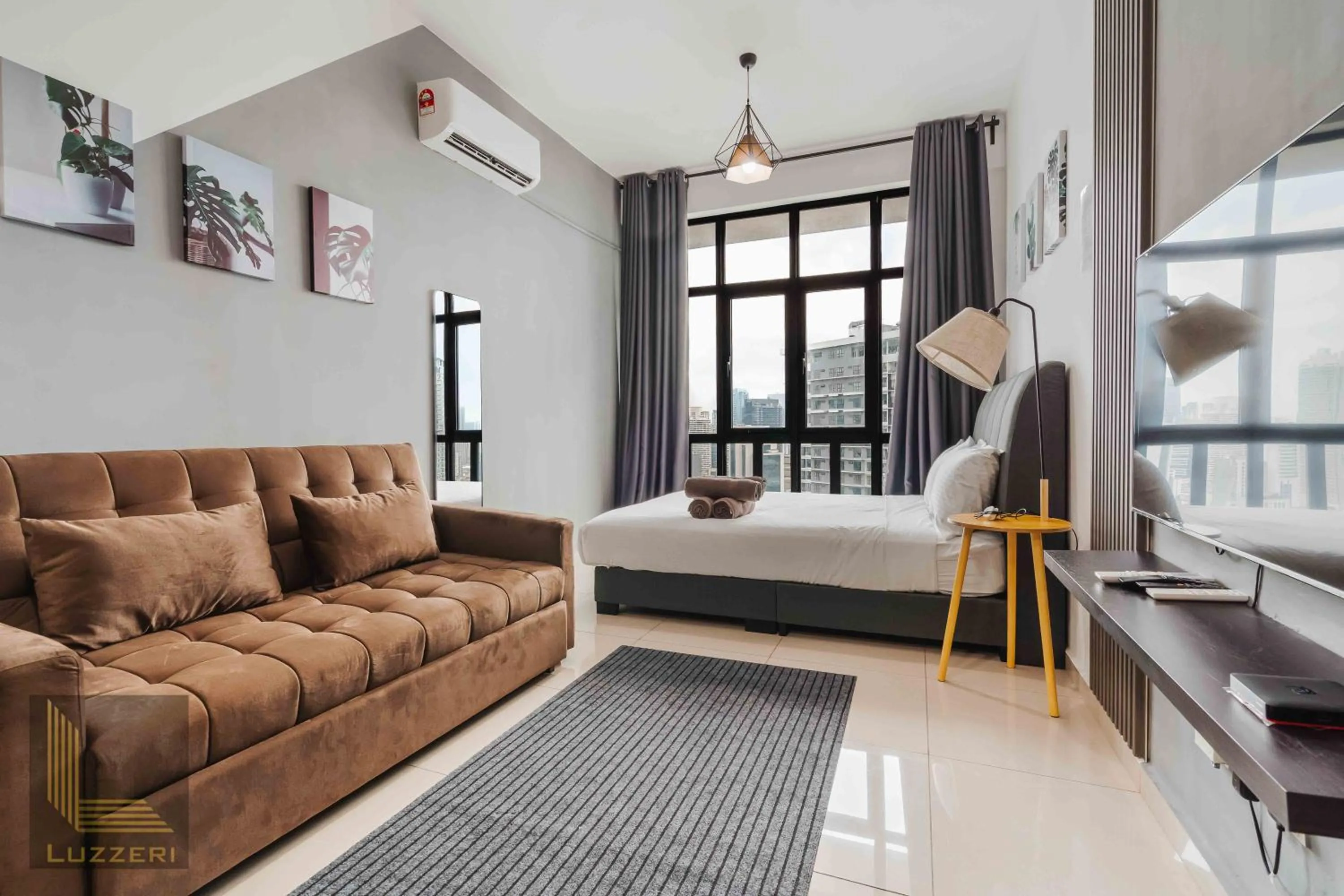 Living room, Bed in Legasi Kampung Baru Guesthouse