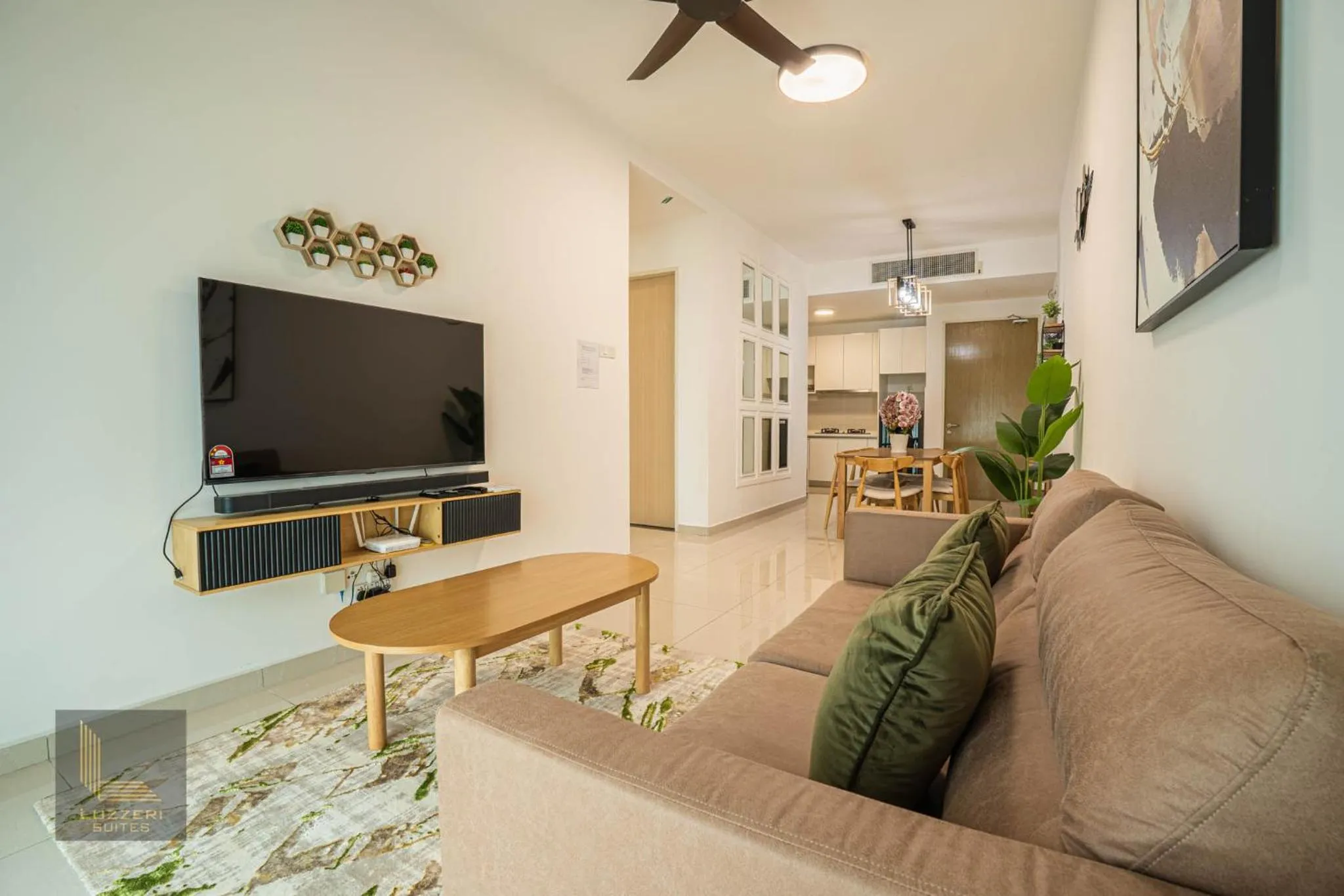 Living room in Legasi Kampung Baru Guesthouse