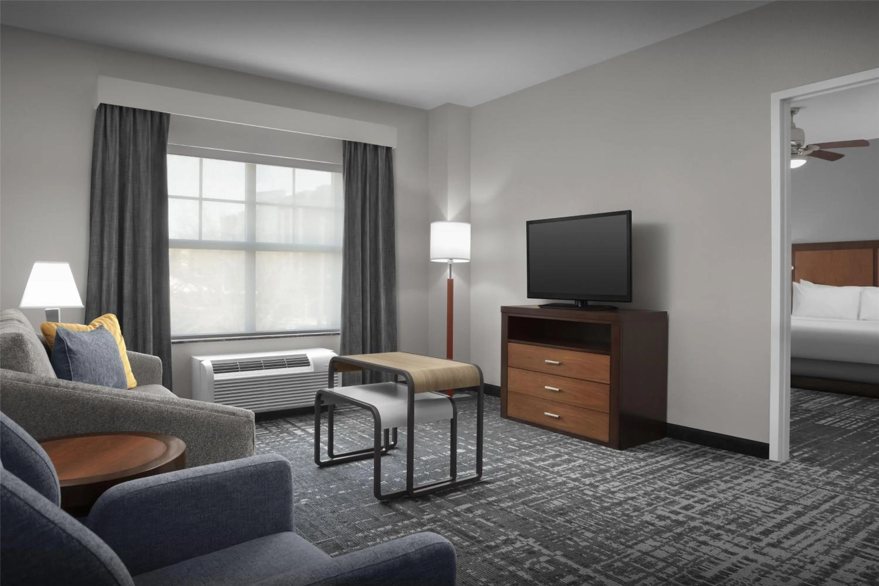 Living room, Bed in Homewood Suites by Hilton Oklahoma City-Bricktown