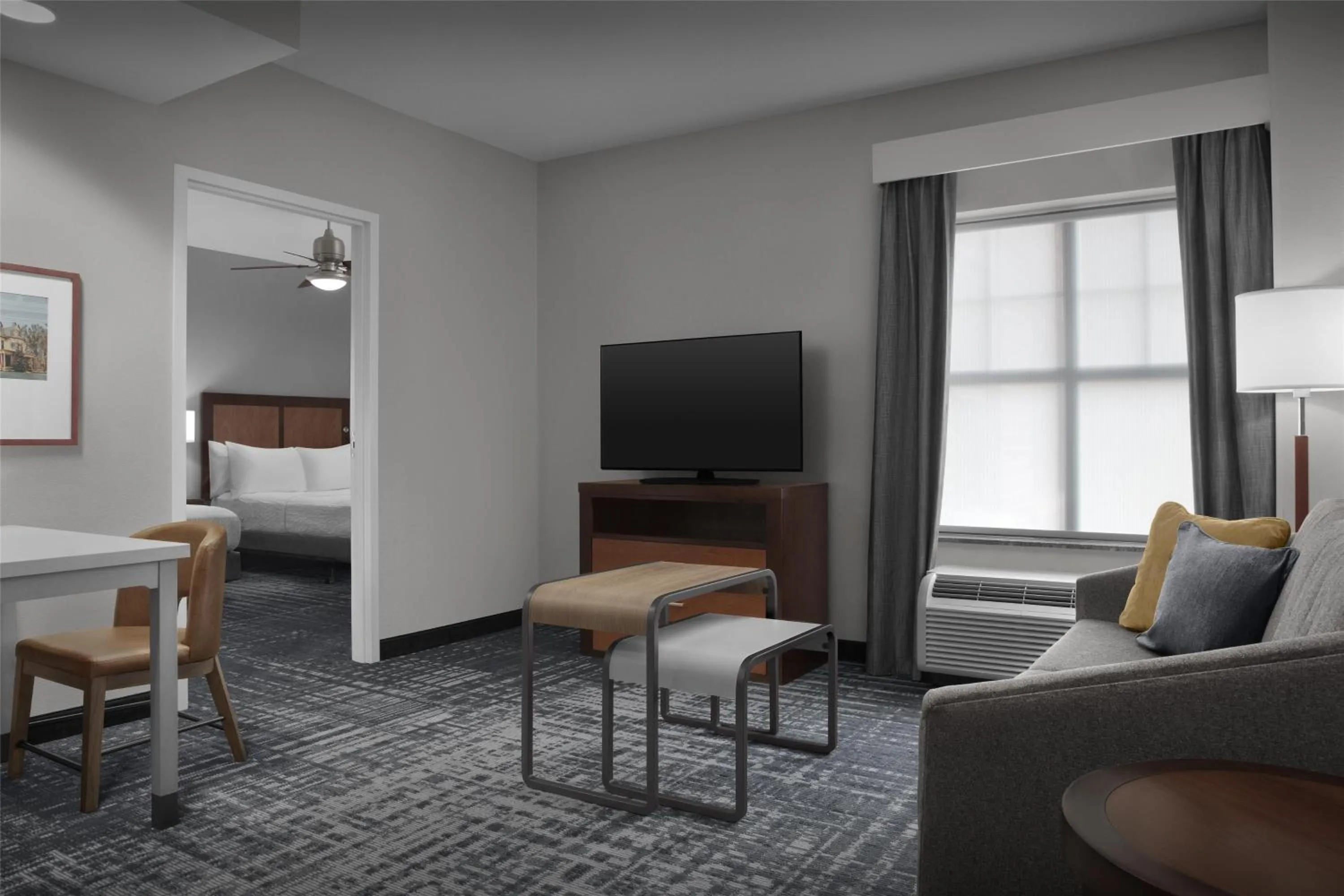 Living room, Bed in Homewood Suites by Hilton Oklahoma City-Bricktown