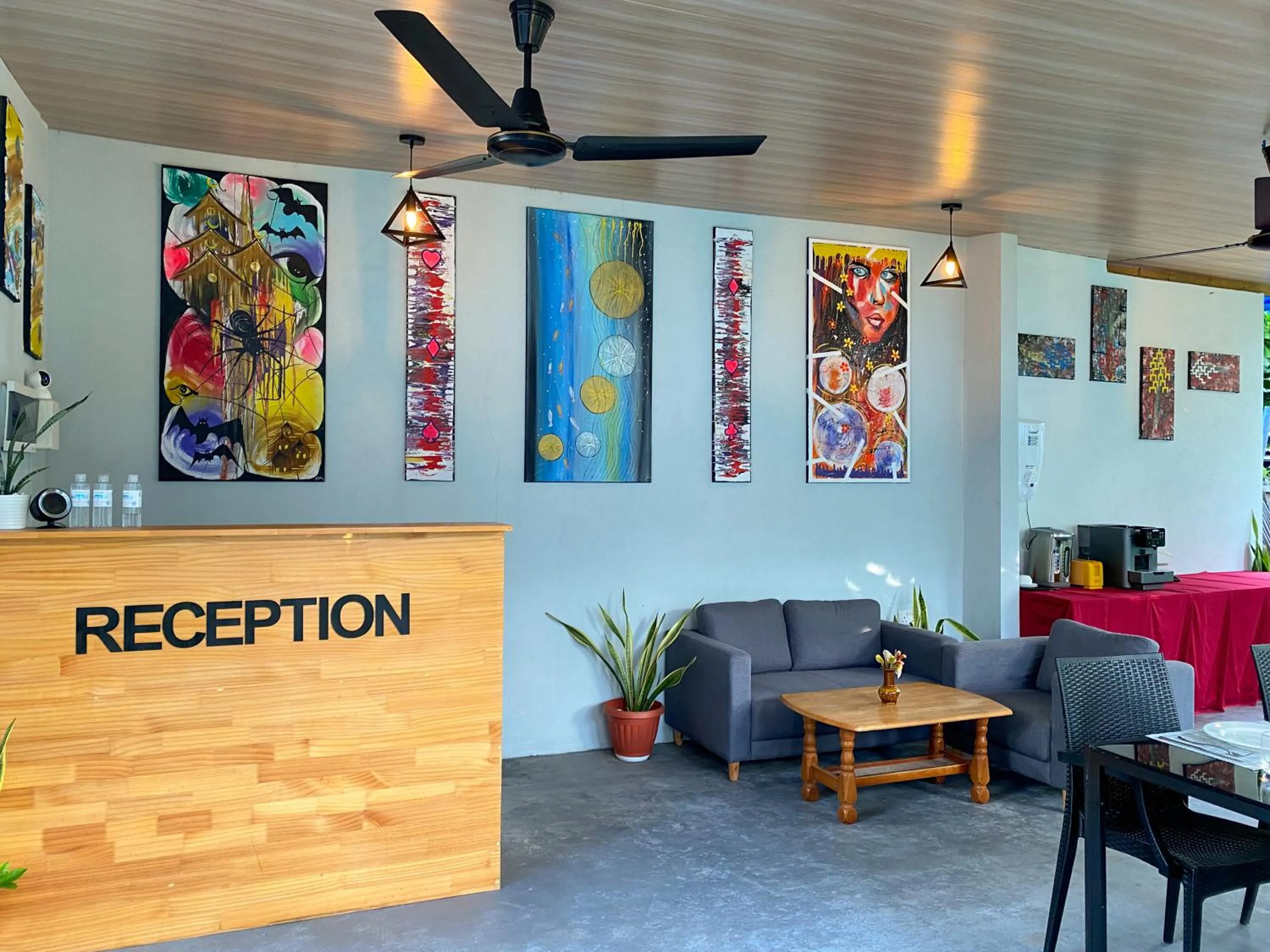 Lobby or reception in chillax Thoddoo
