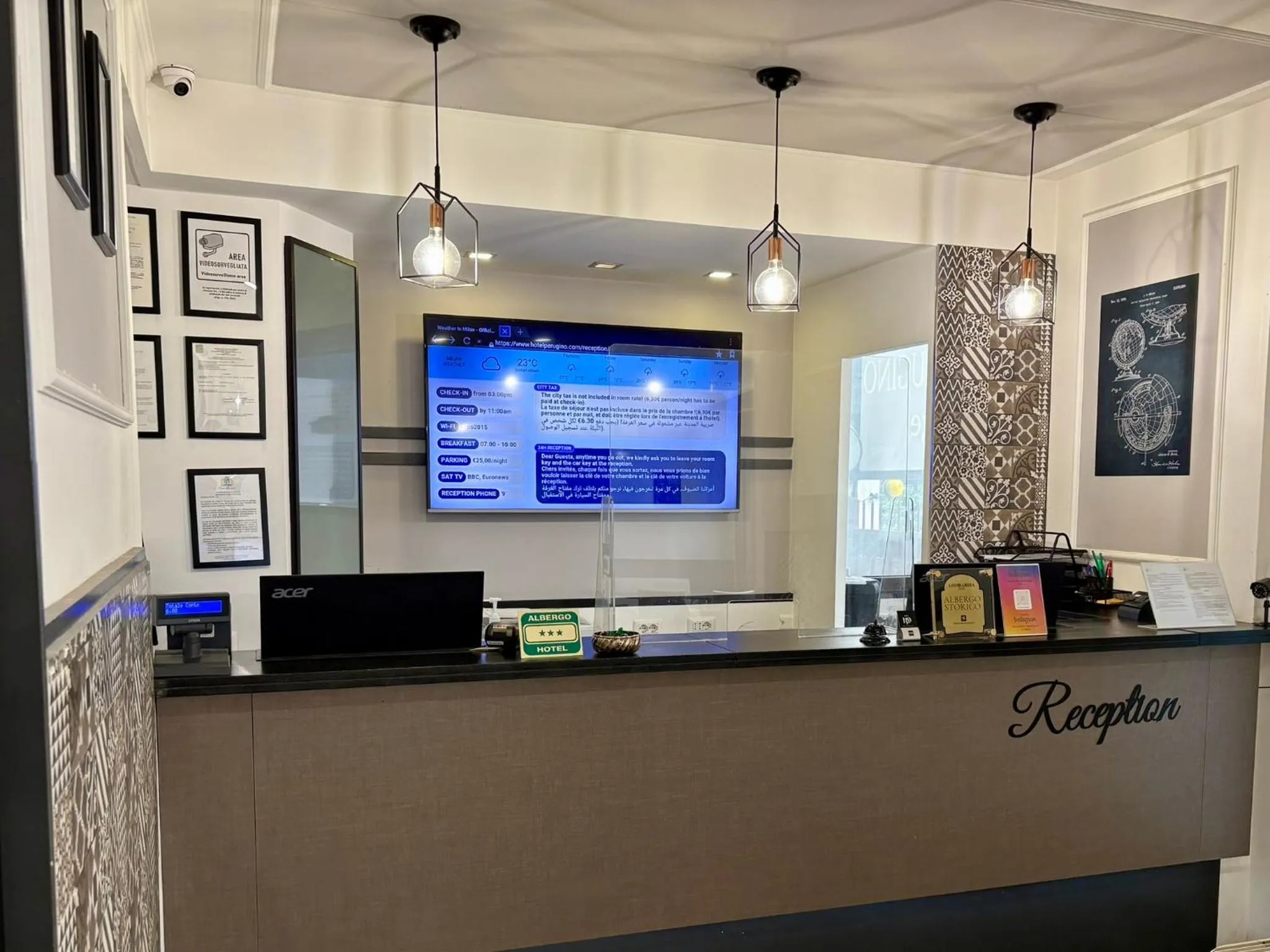 Lobby or reception in Hotel Perugino