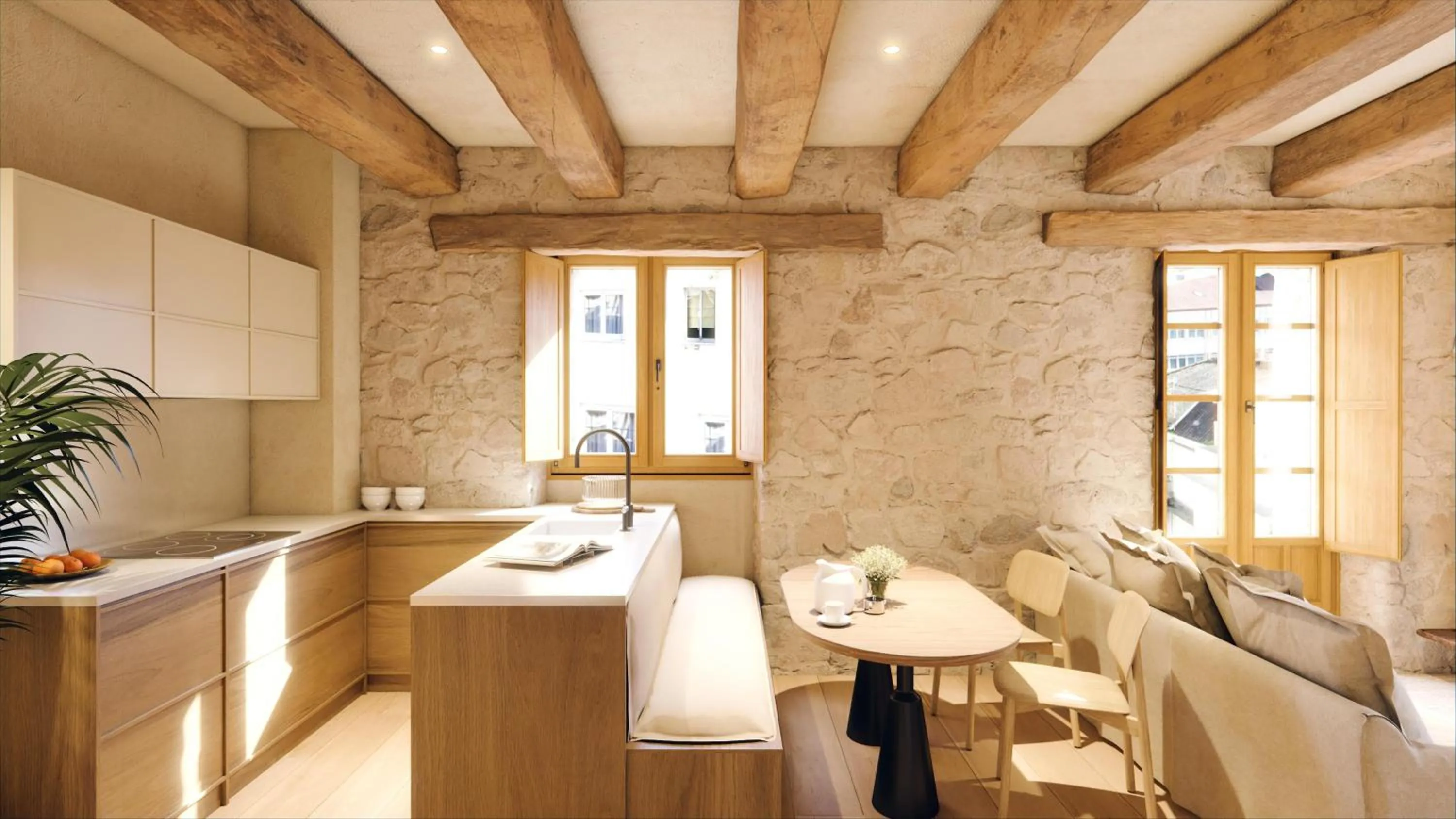 kitchen in La Gallega by Upper Luxury Housing
