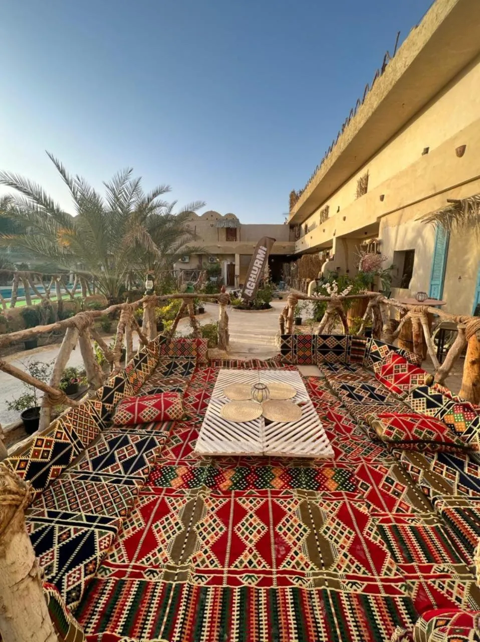 Patio in Aghurmi Siwa Ecolodge & Salt Cave