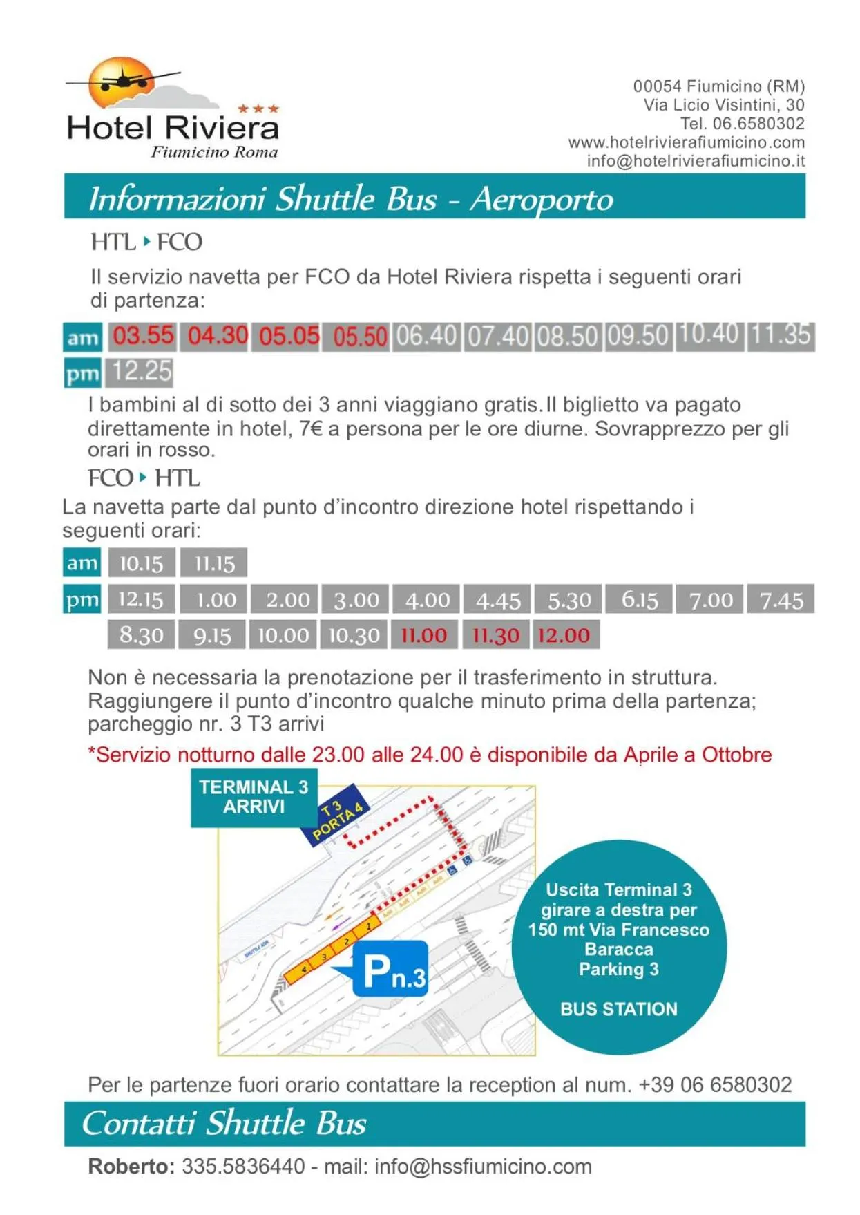 On site in Hotel Riviera Fiumicino