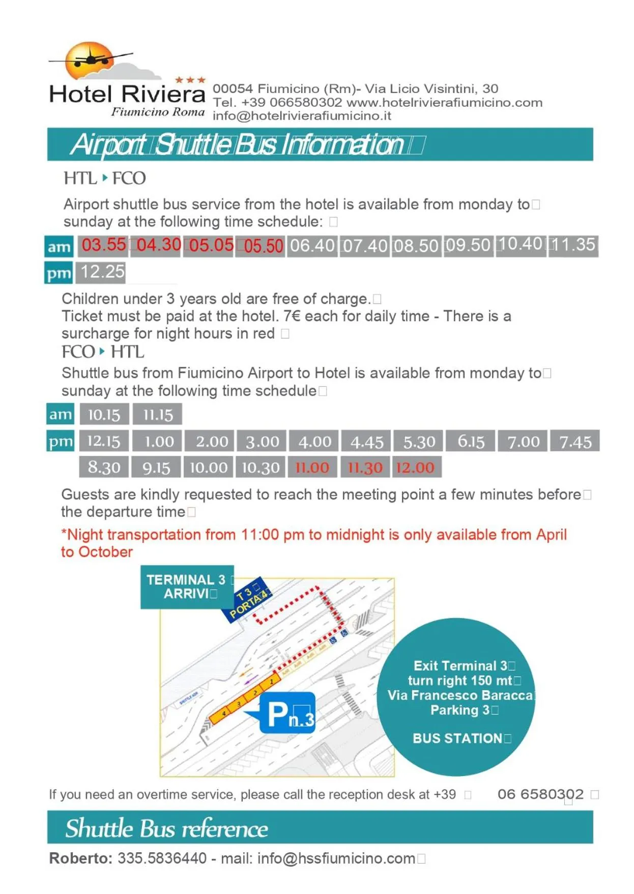 On site in Hotel Riviera Fiumicino