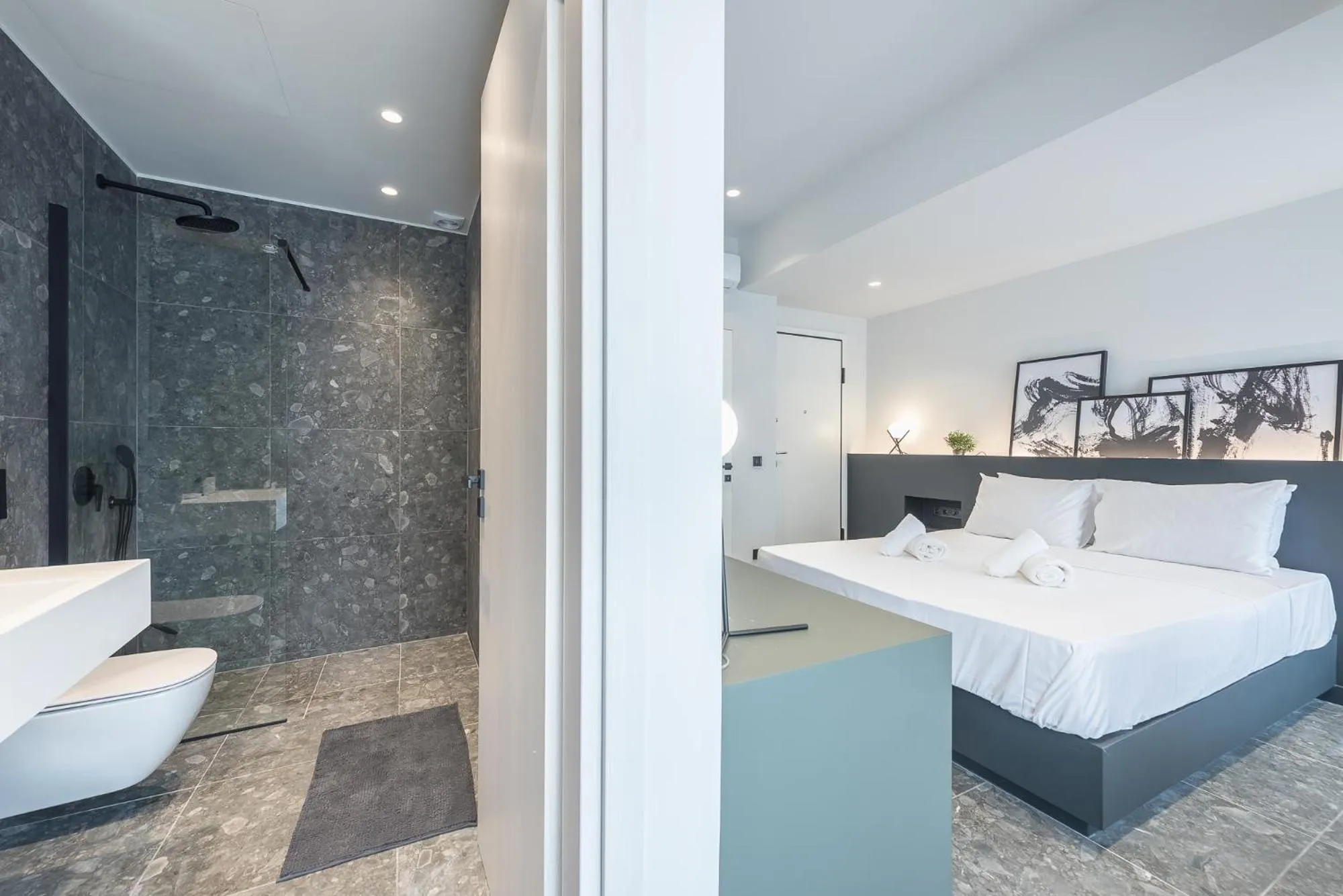 Bed in The Asprogeraka - self check-in rooms