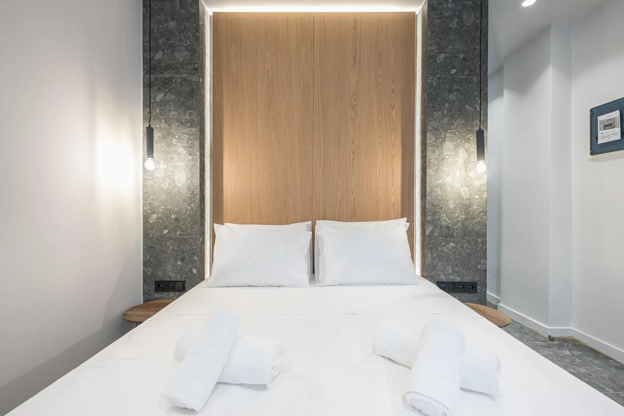 Bed in The Asprogeraka - self check-in rooms