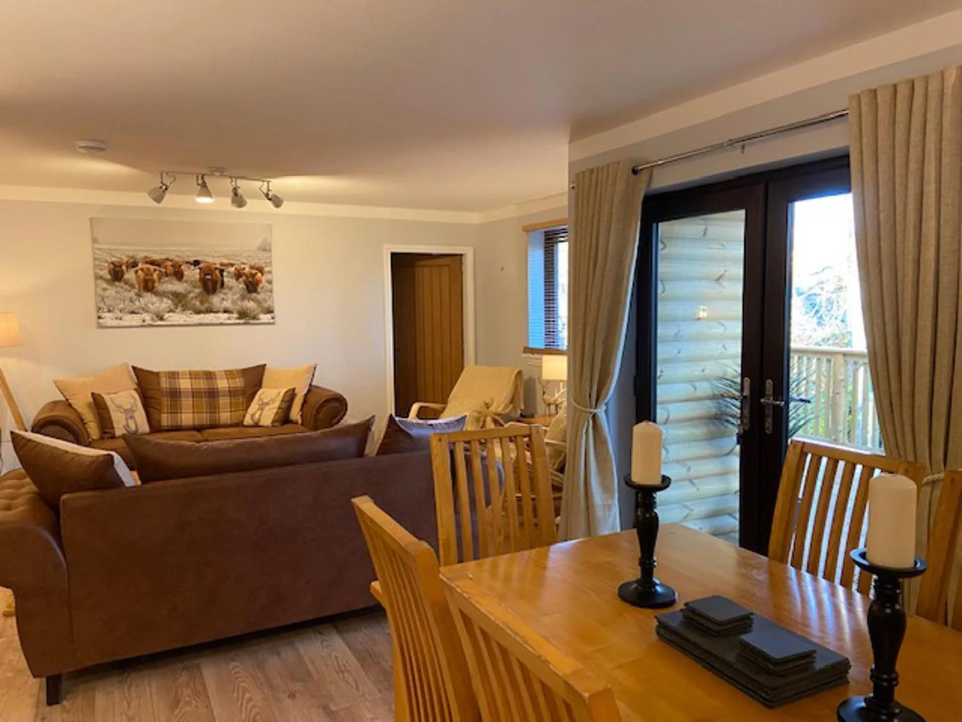 Living room in Blairgowrie Luxury 3 Bed Lodge with Hot Tub