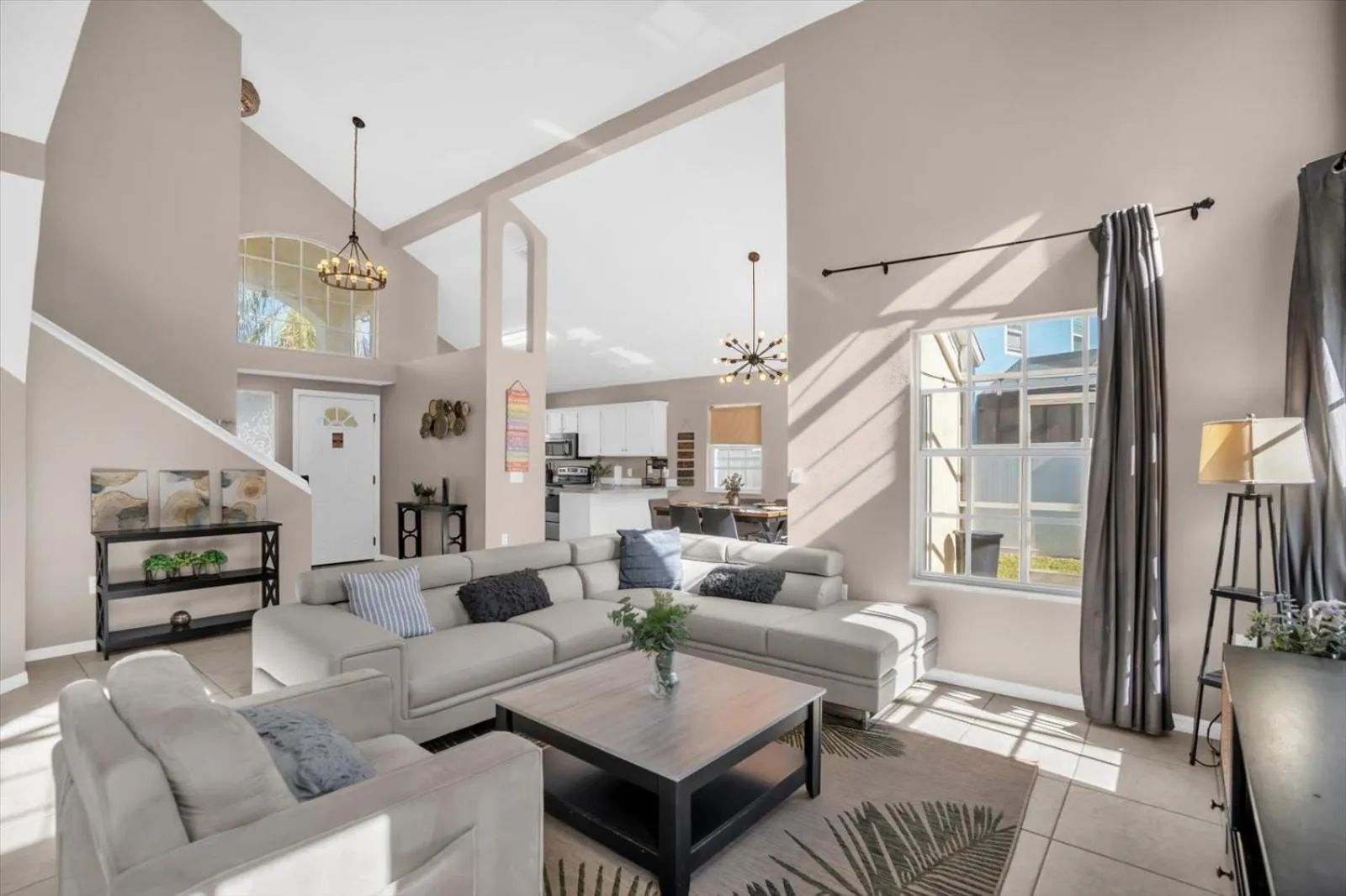 Living room in Elegant Villa Pool Fun Game Room Near Disney