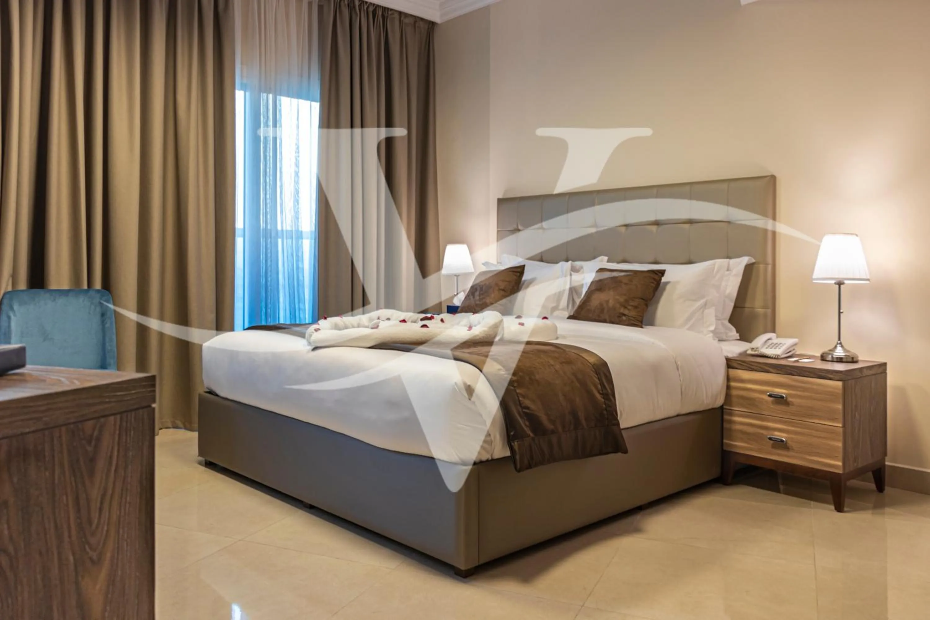 Bed in Viola Hotel Apartments