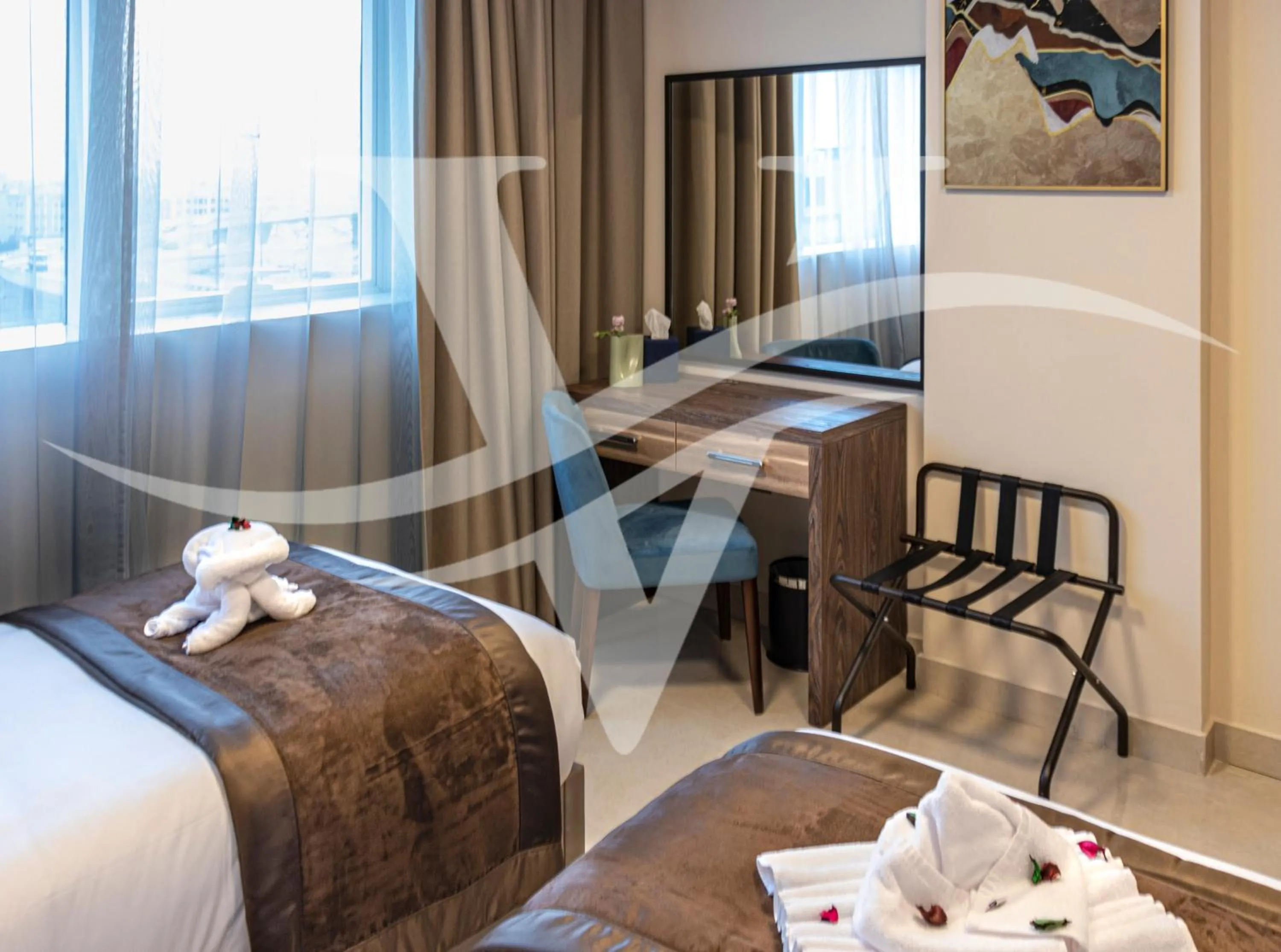 Bed in Viola Hotel Apartments