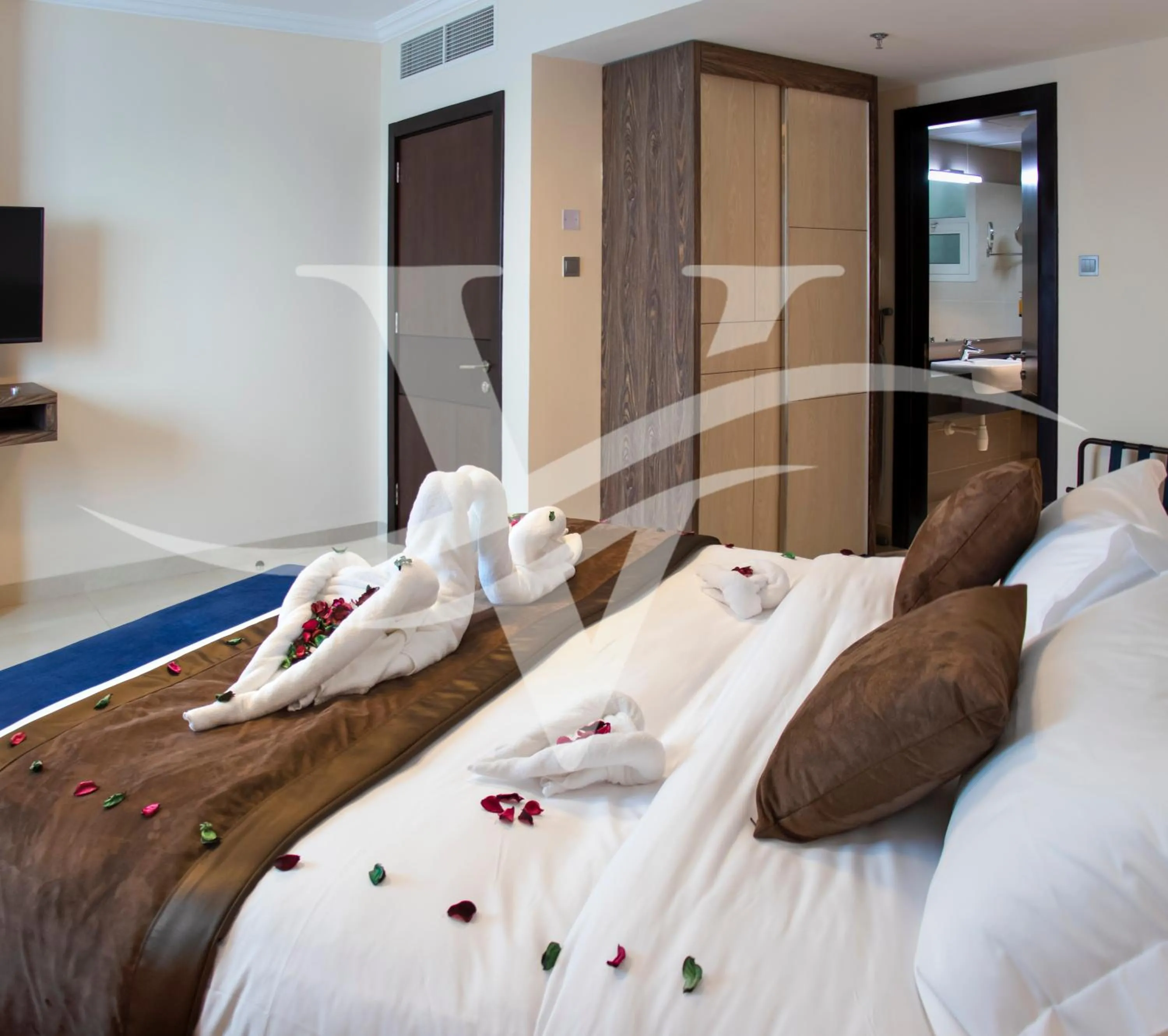 Bed in Viola Hotel Apartments