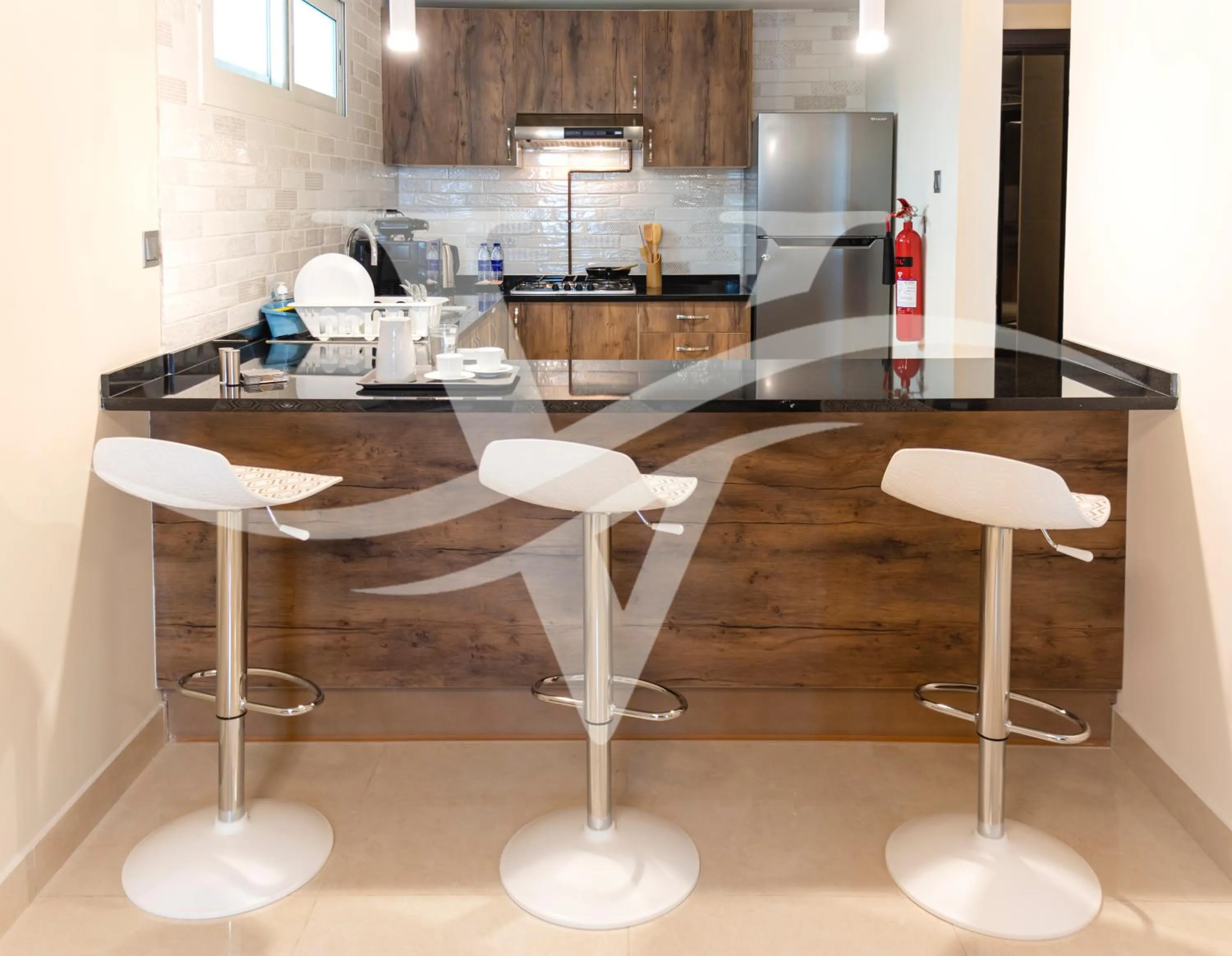 Kitchen or kitchenette in Viola Hotel Apartments