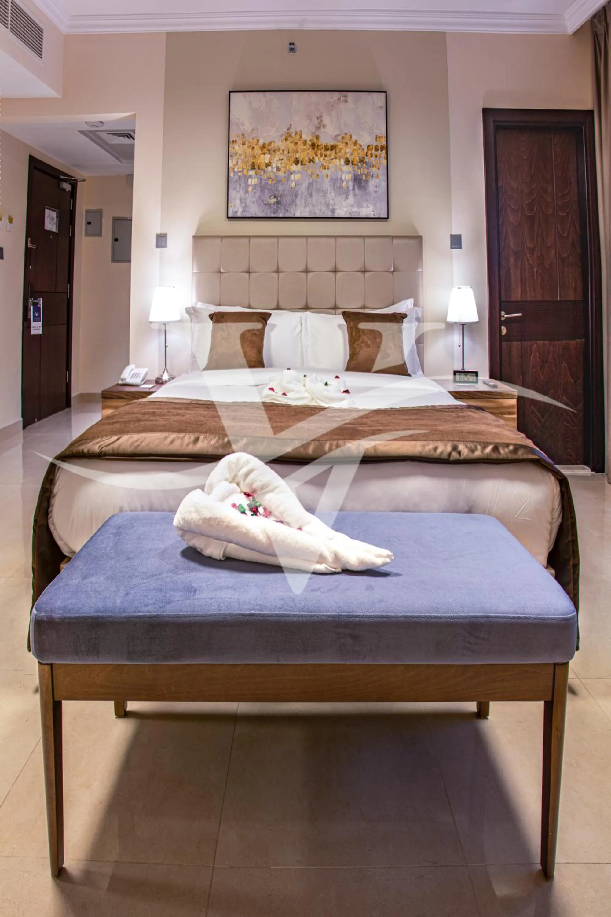 Bed in Viola Hotel Apartments