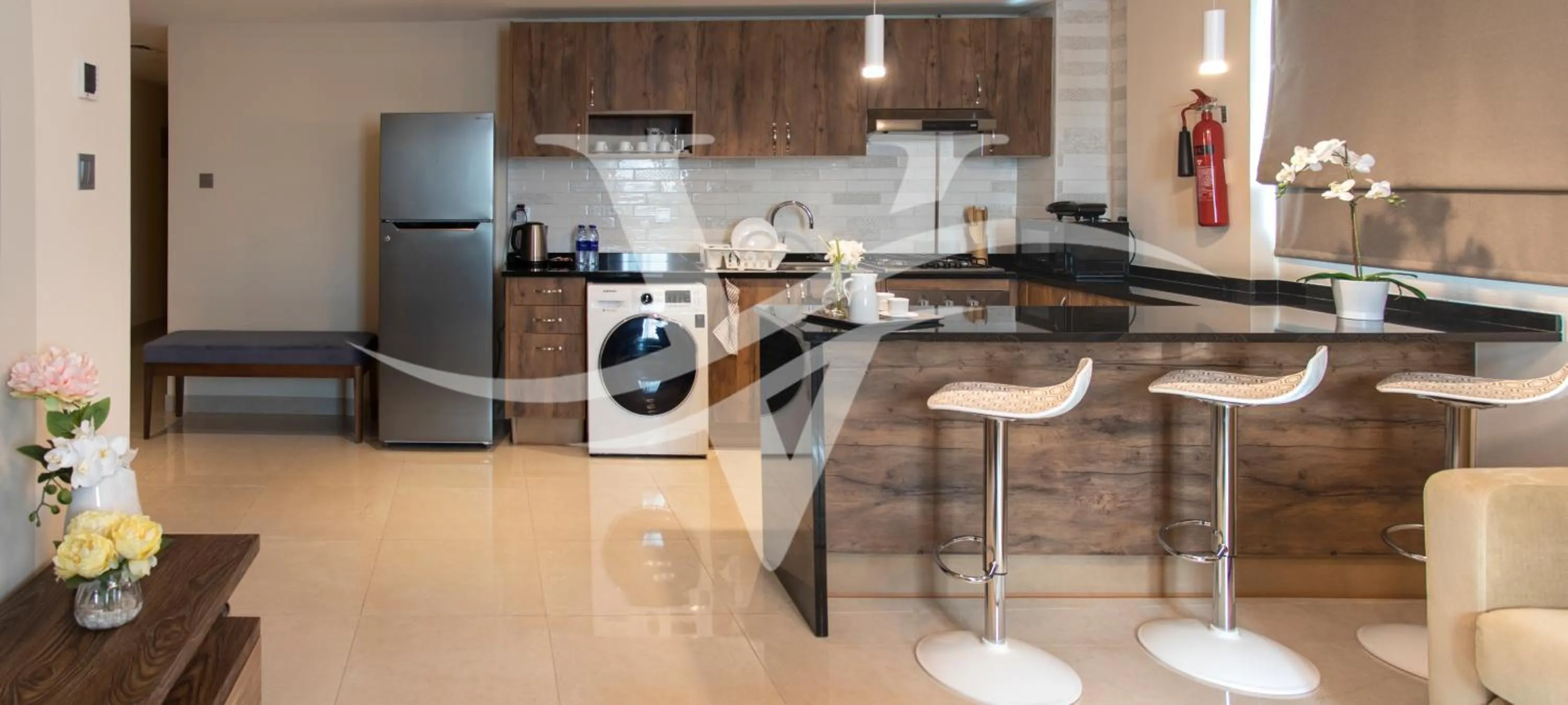 Kitchen or kitchenette in Viola Hotel Apartments