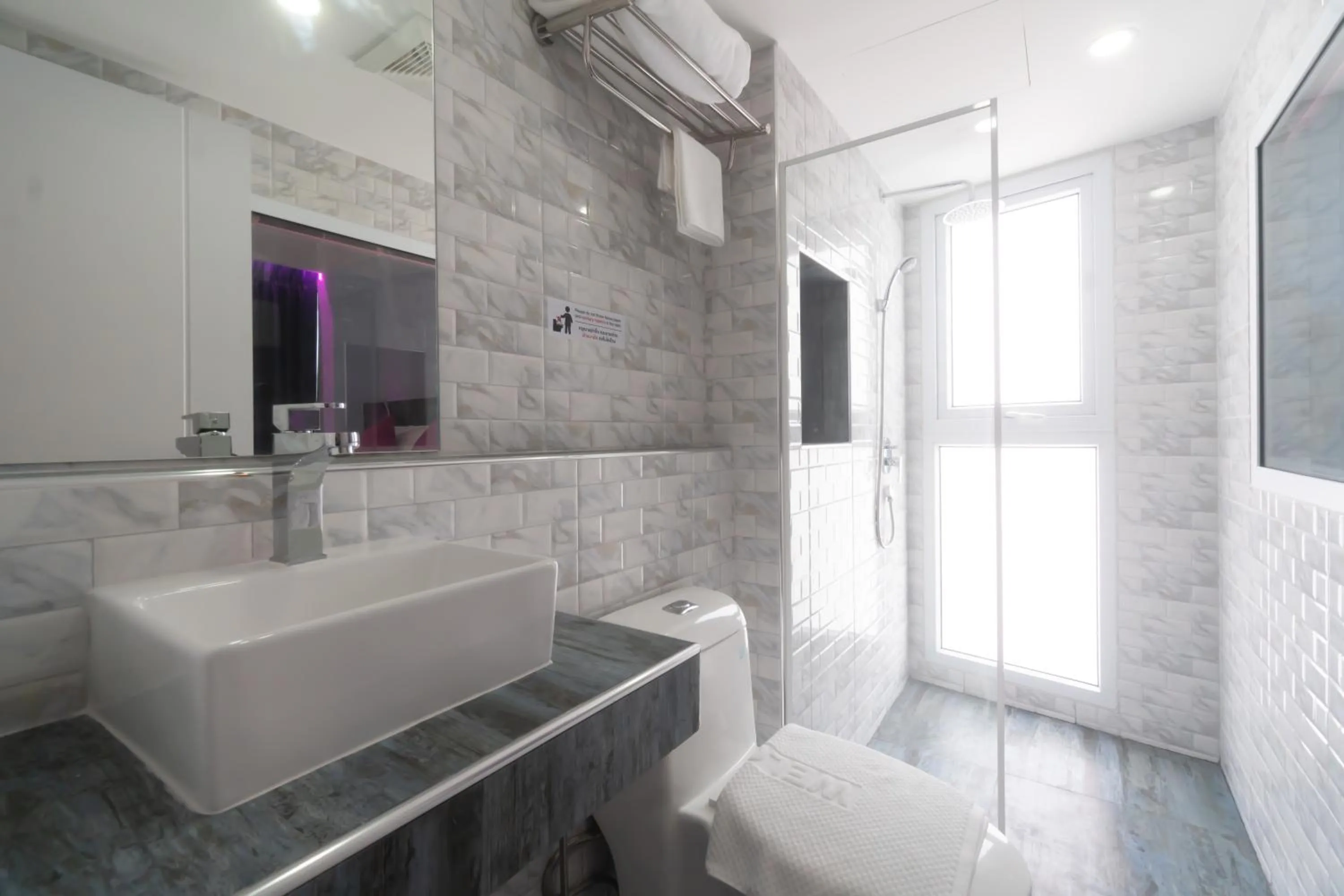 Shower in Spark Hotel - MRT Queen Sirikit - SHA Extra Plus Certified