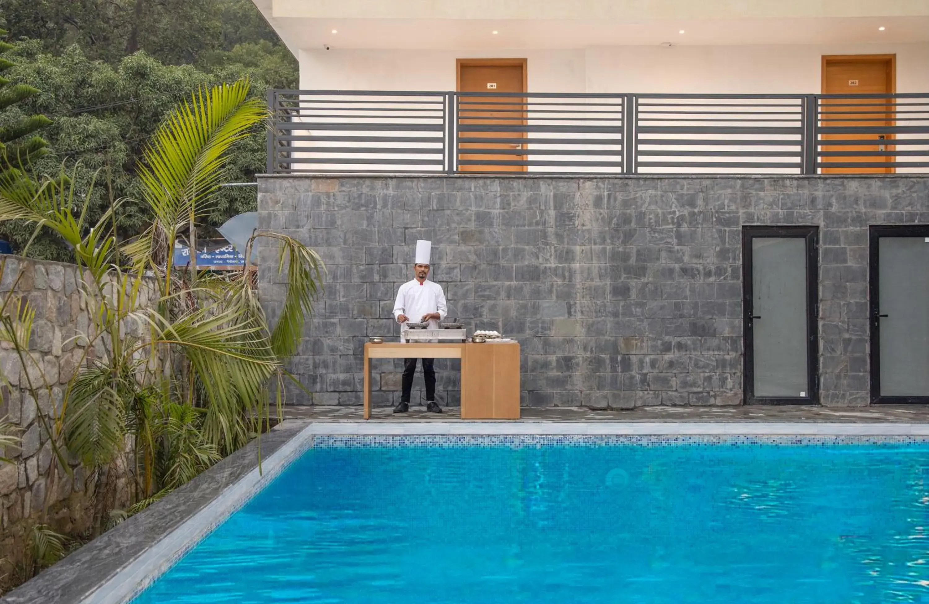 Pool view in Iris Lite Corbett Pool view in Iris Lite Corbett