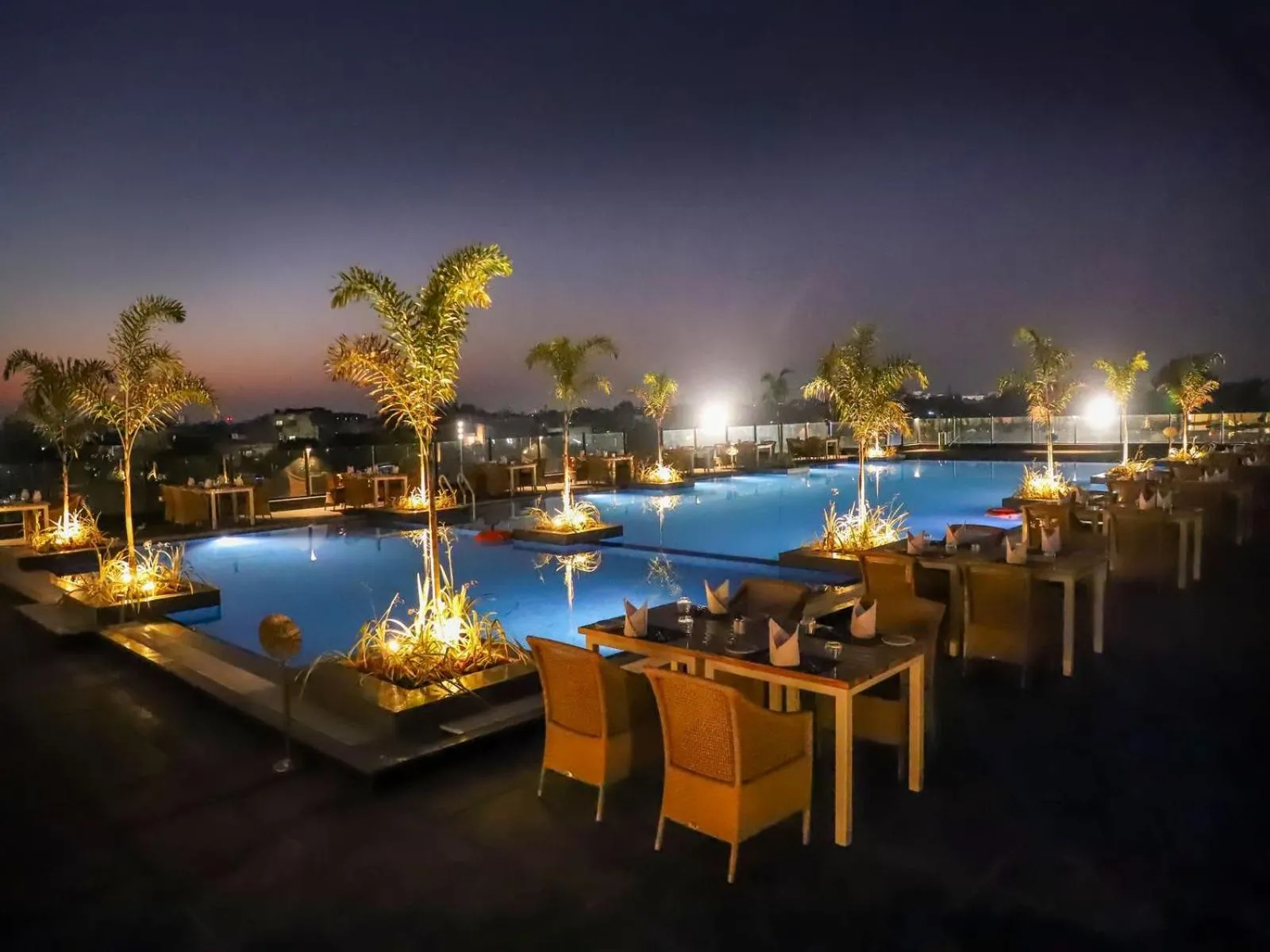 Swimming pool in Essentia Luxury Hotel Indore