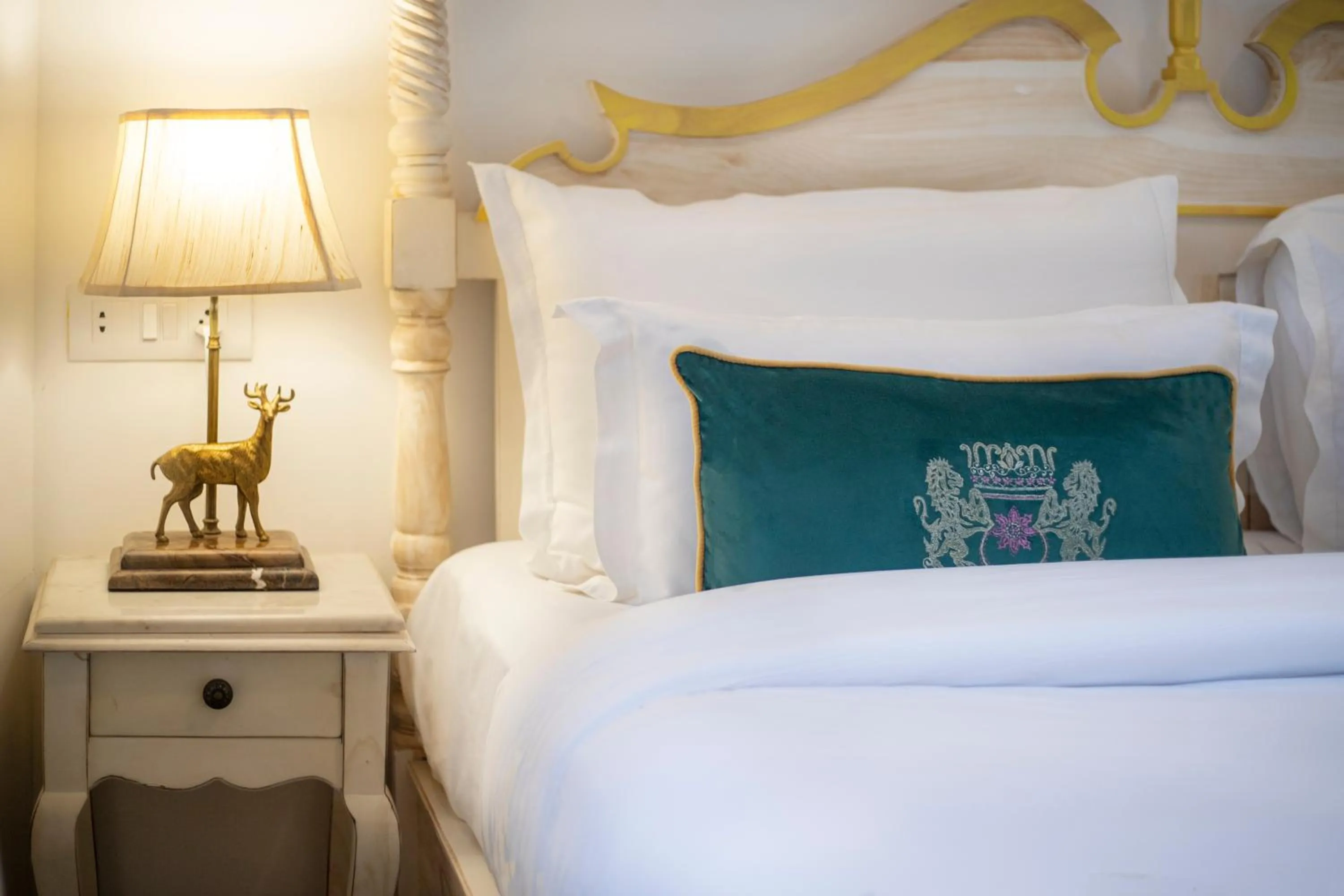 Decorative detail, Bed in The Royal Hermitage - Best Luxury Boutique Hotel Jaipur