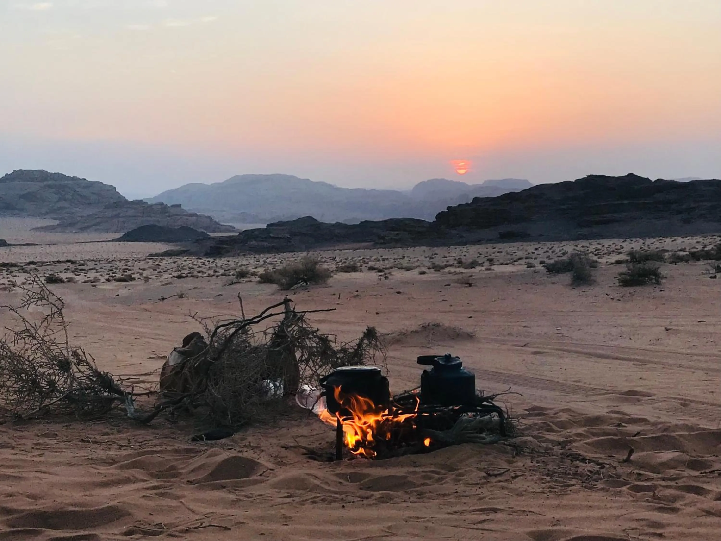Sunset in Wadi Rum White Mountain Camp