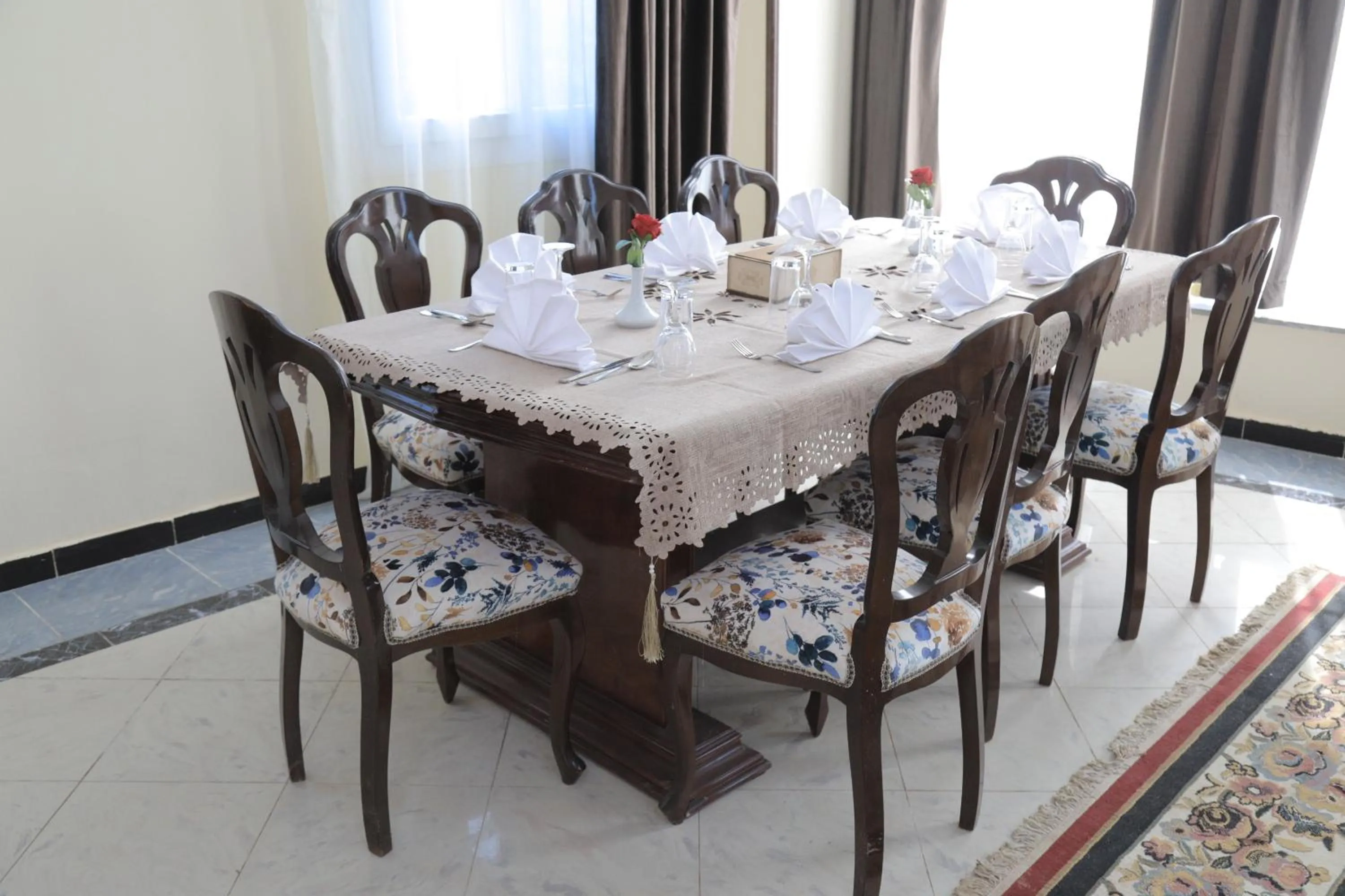 Dining area in Jewel Fayed Hotel