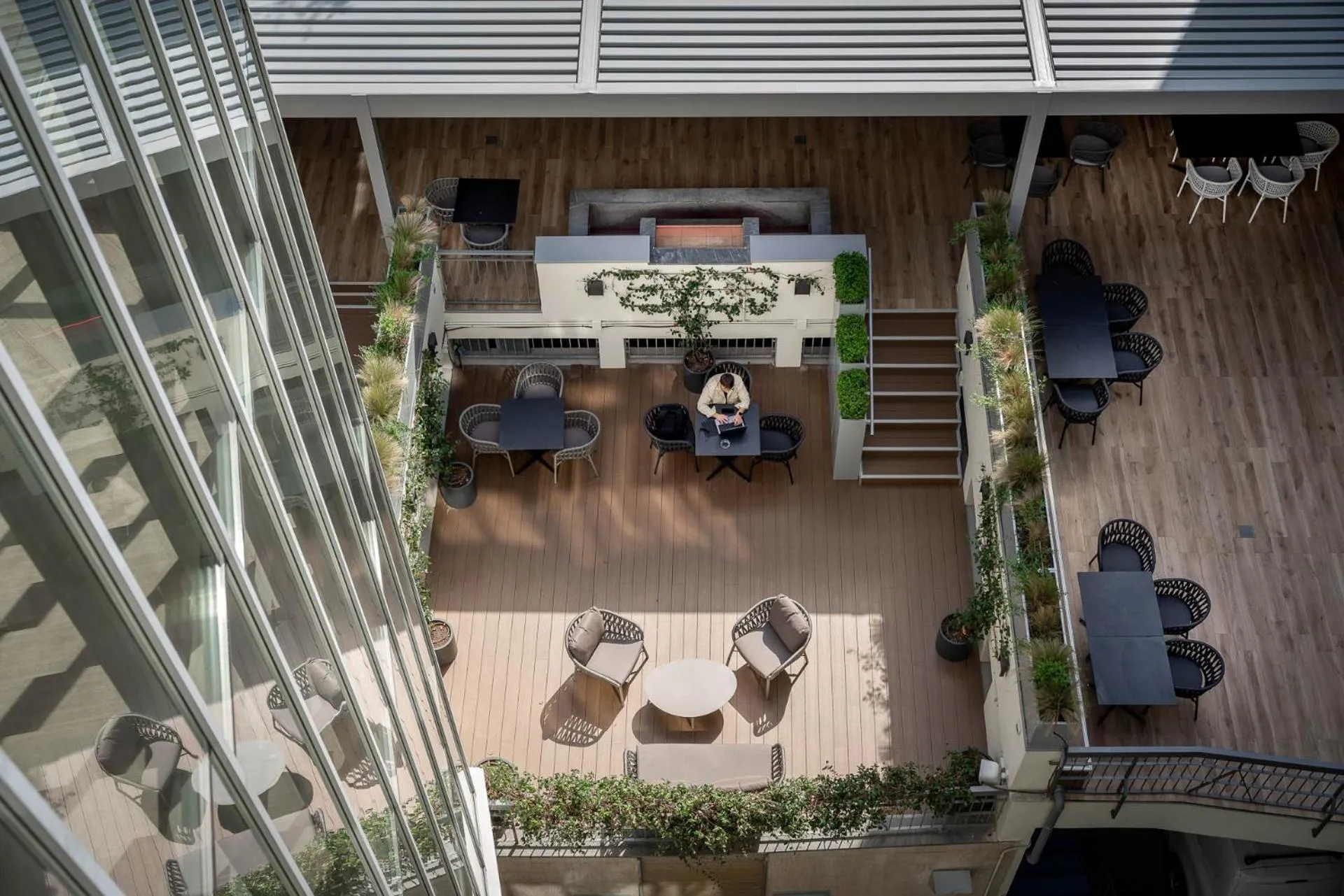 Inner courtyard view in iQ Hotel Firenze