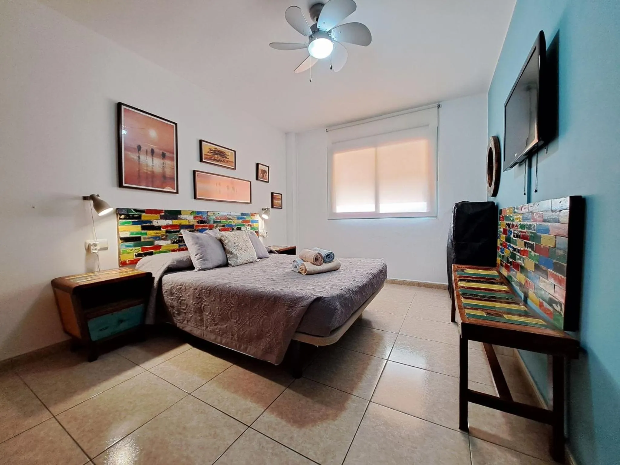 Bedroom, Bed in Casa Mamu, terrace, wifi and air con