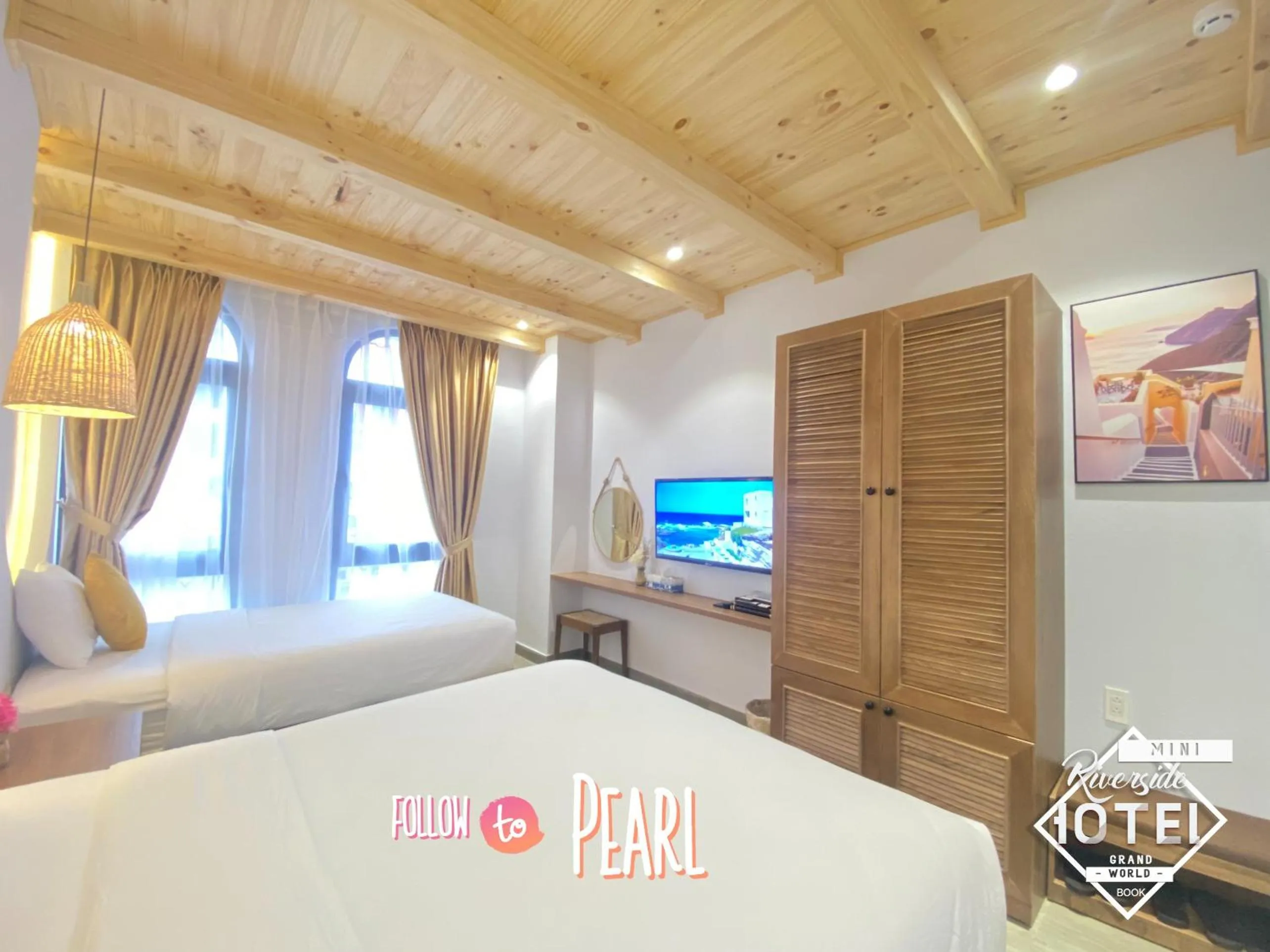 Bedroom, Bed in Riverside Mini Hotel Grand World Phu Quoc