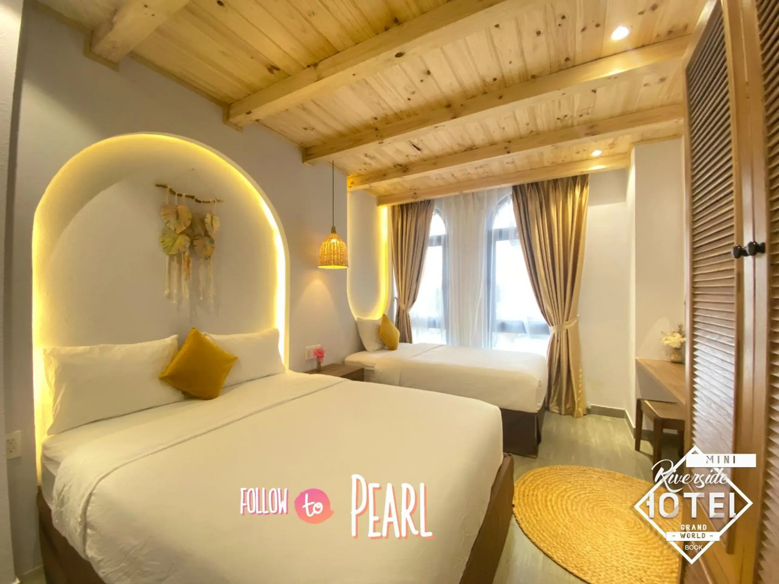 Bedroom, Bed in Riverside Mini Hotel Grand World Phu Quoc Bedroom, Bed in Riverside Mini Hotel Grand World Phu Quoc