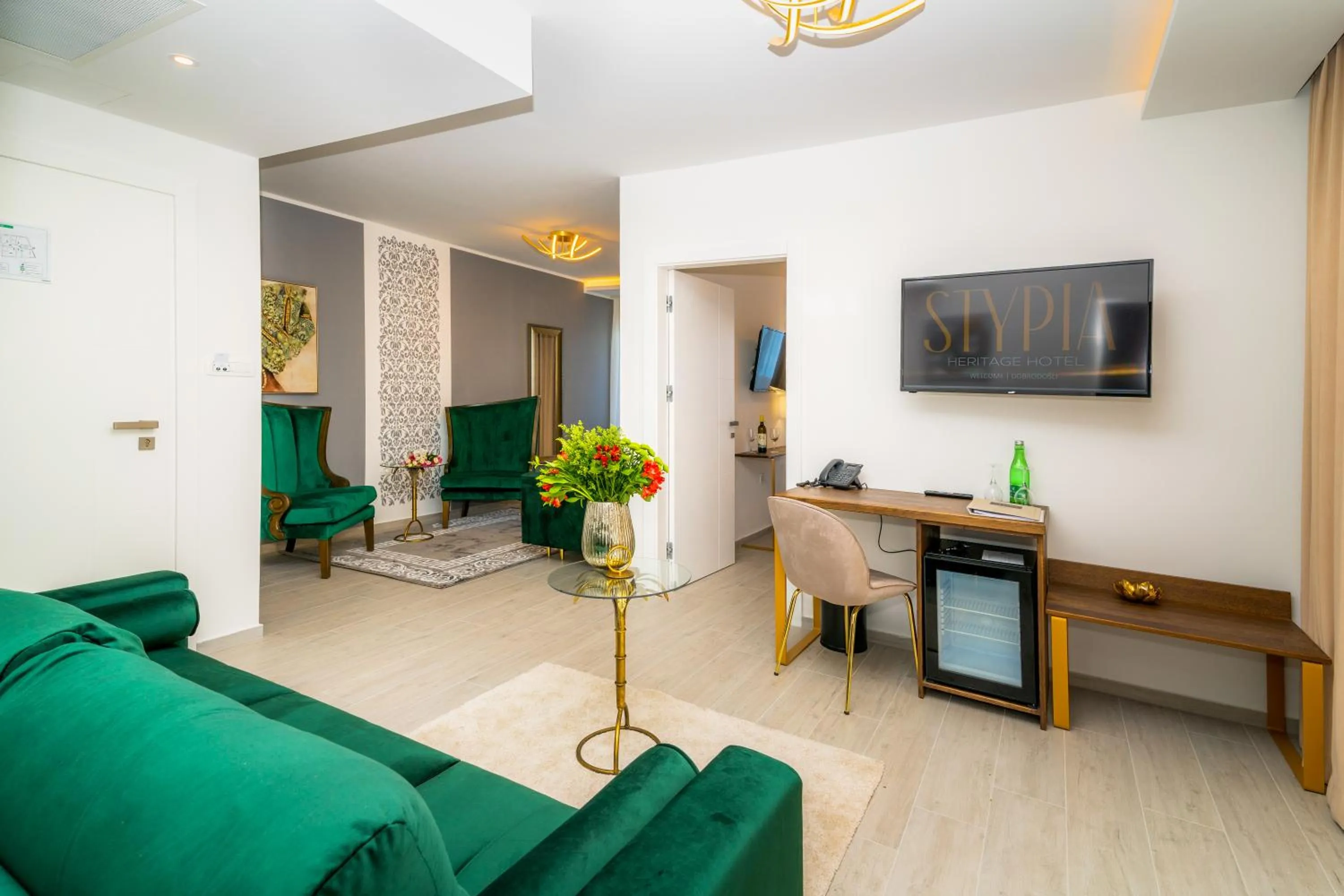 Bed in Heritage Hotel Stypia