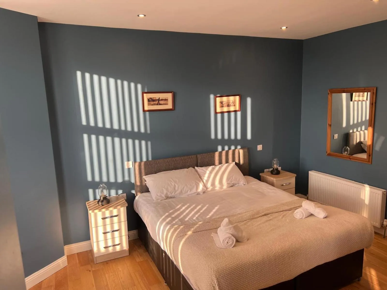 Bed in Walsh's Mill Lodges & Linen House