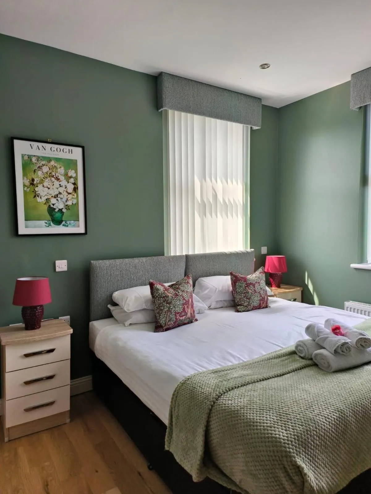 Bed in Walsh's Mill Lodges & Linen House