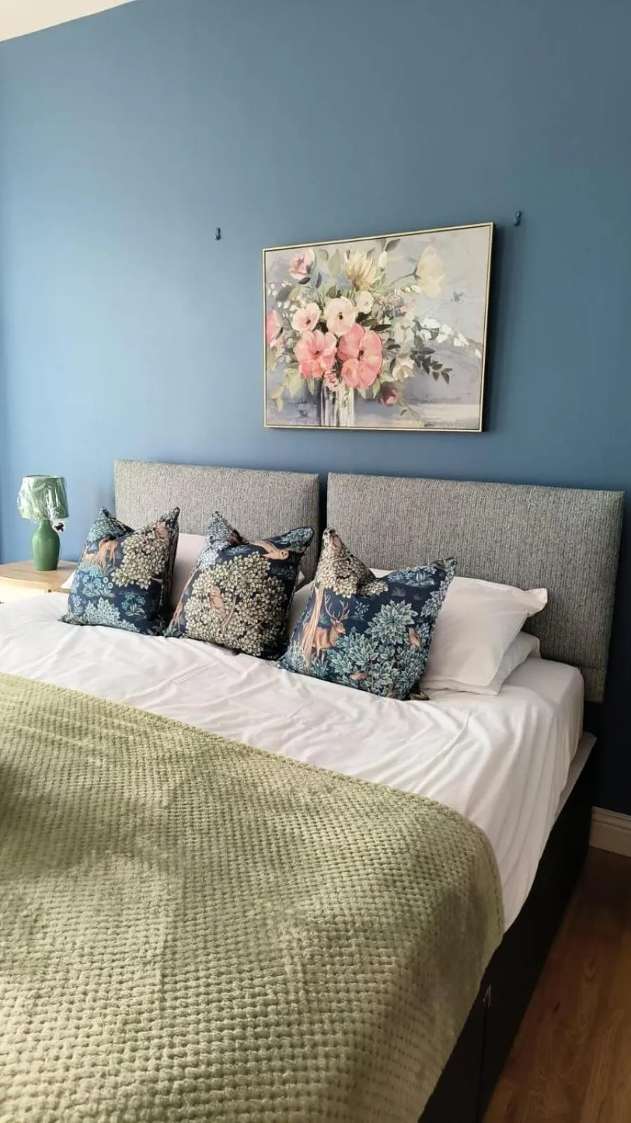 Bed in Walsh's Mill Lodges & Linen House