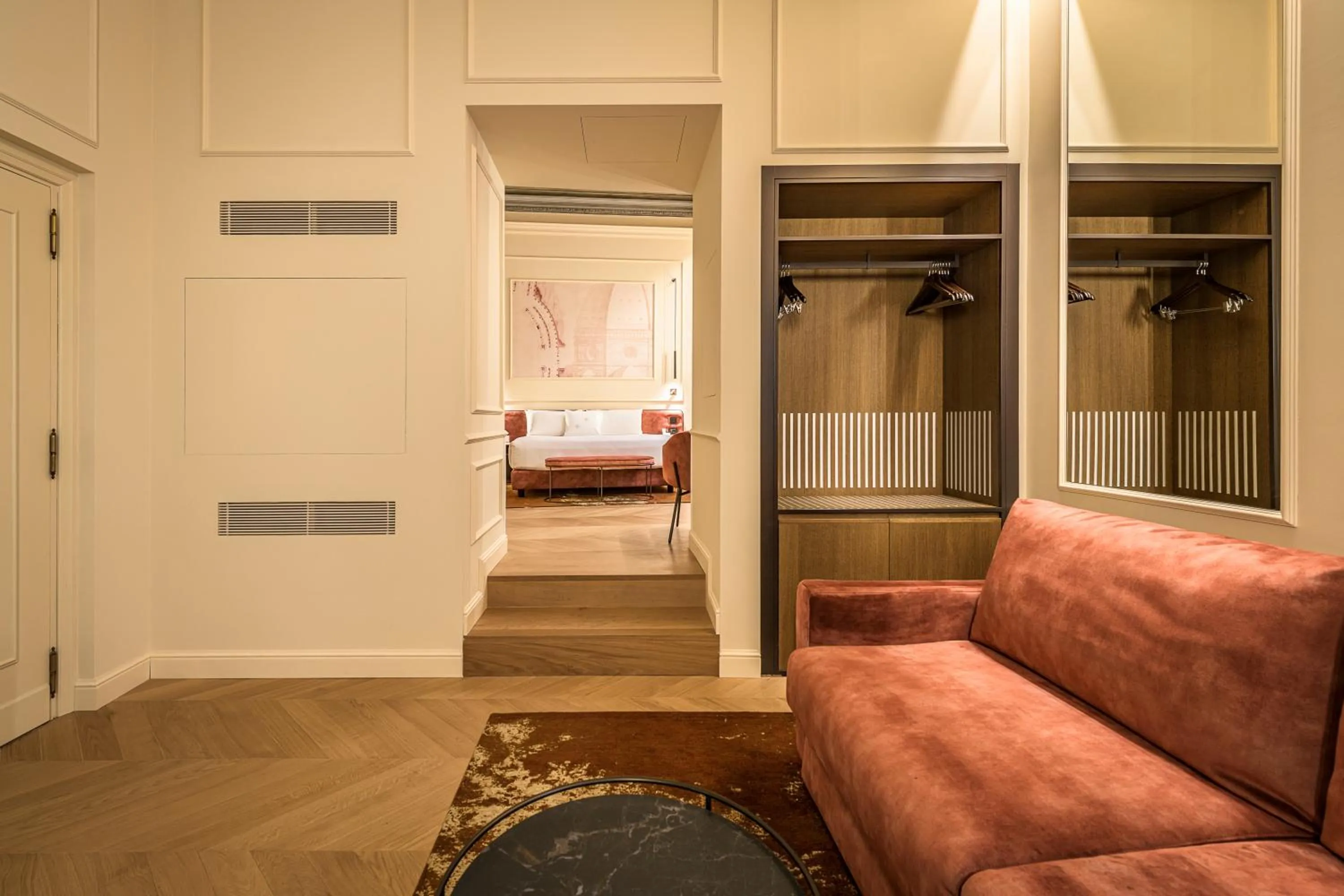 Living room, Bed in Palazzo Montebello