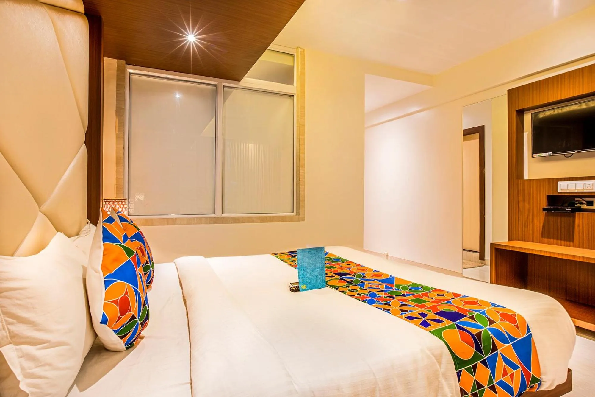 Bedroom, Bed in FabHotel Spring inn - Nr Borivali Station