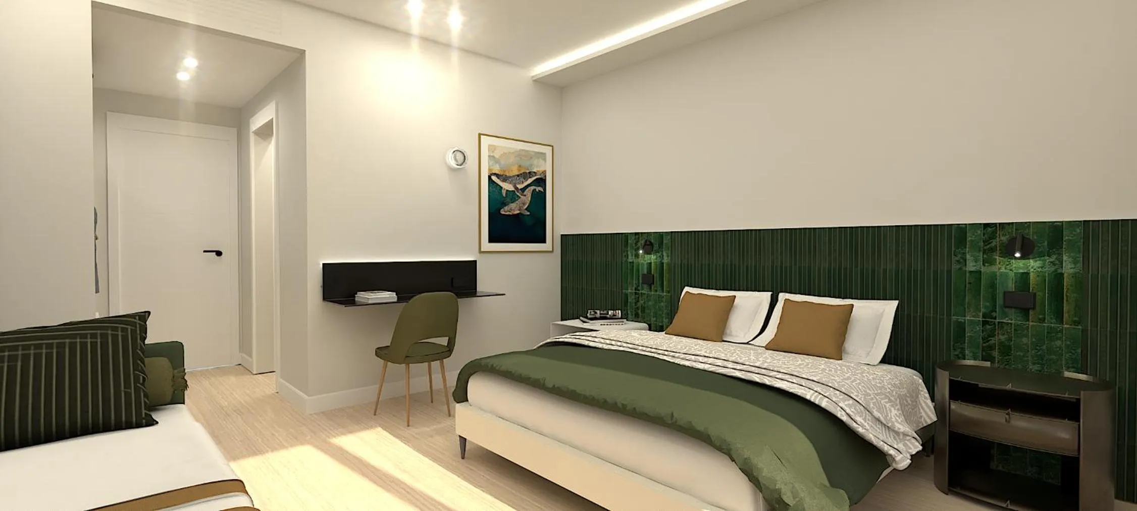 Bedroom, Bed in Hotel Alpha