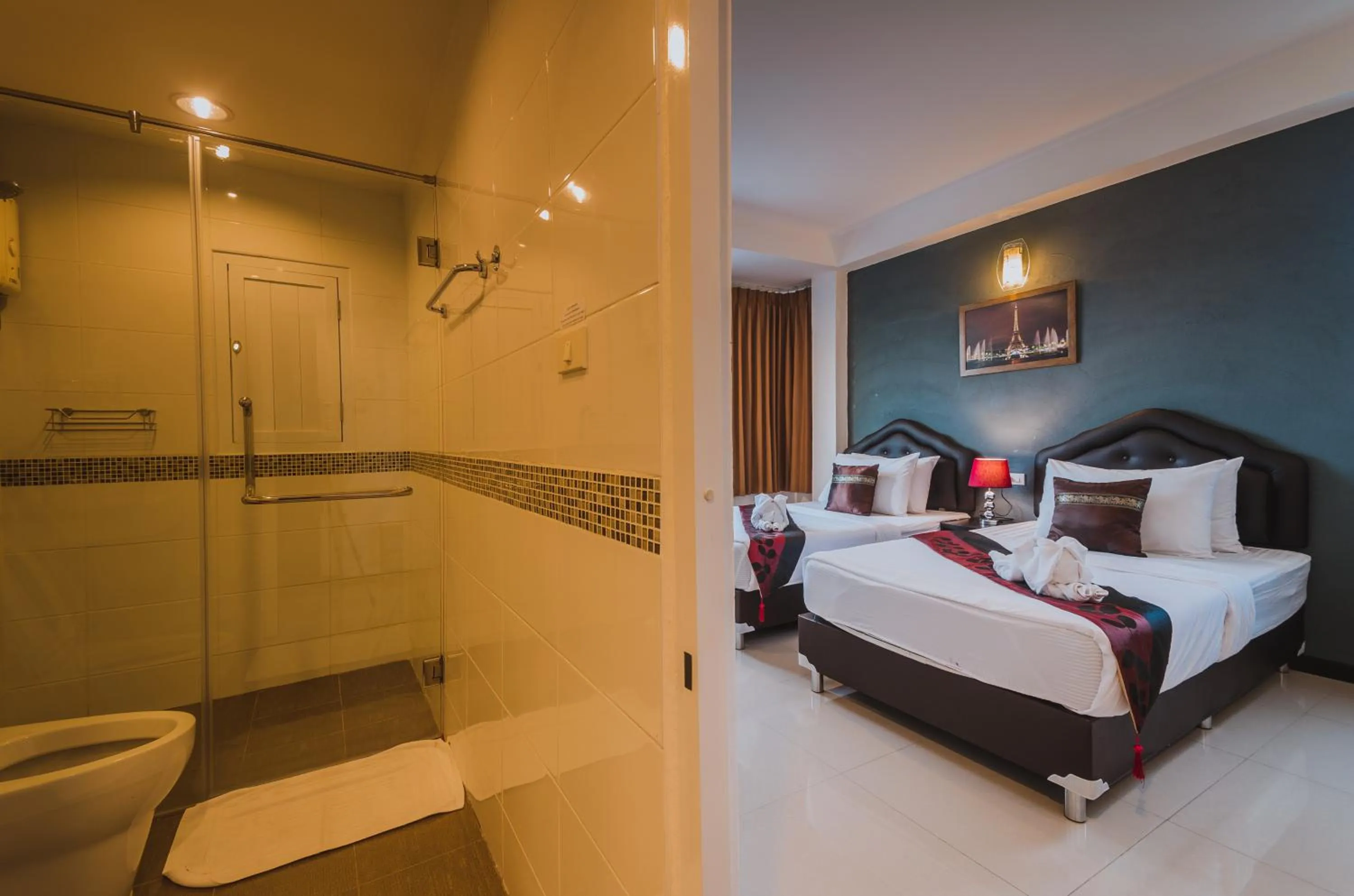 Bed in TH beach hotel