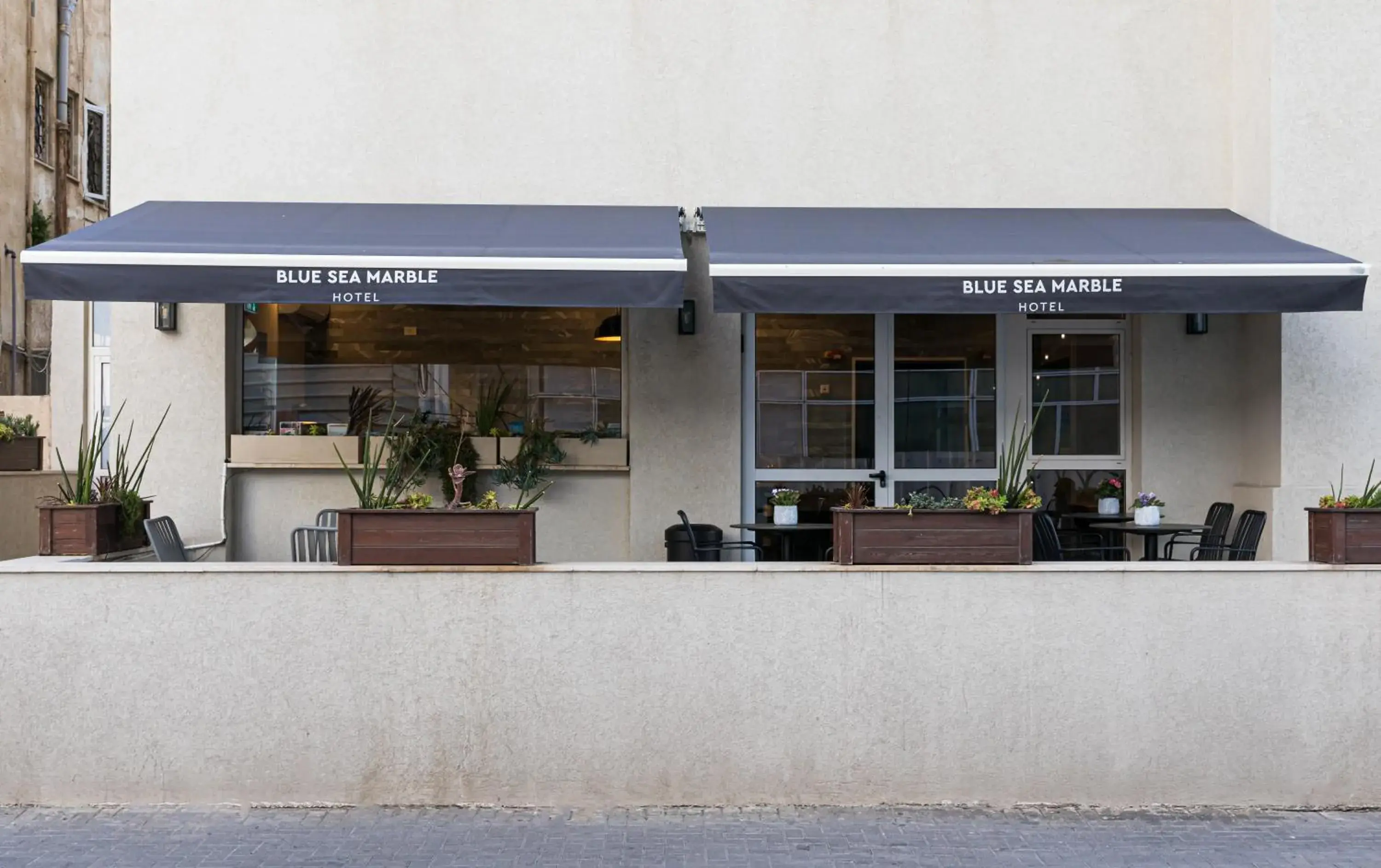 Facade/entrance in Blue Sea Marble Facade/entrance in Blue Sea Marble