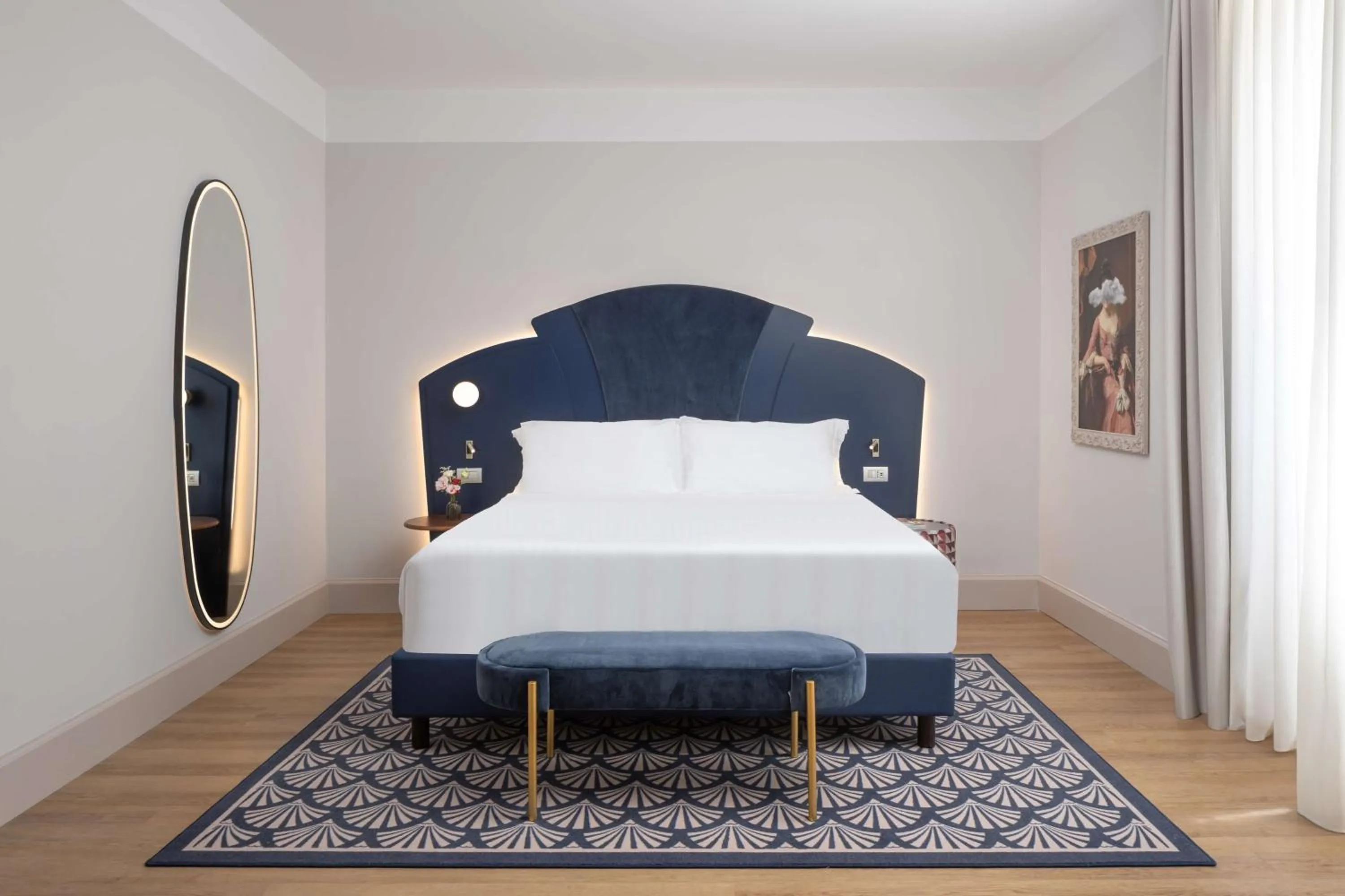 Bed in Anglo American Hotel Florence, Curio Collection By Hilton