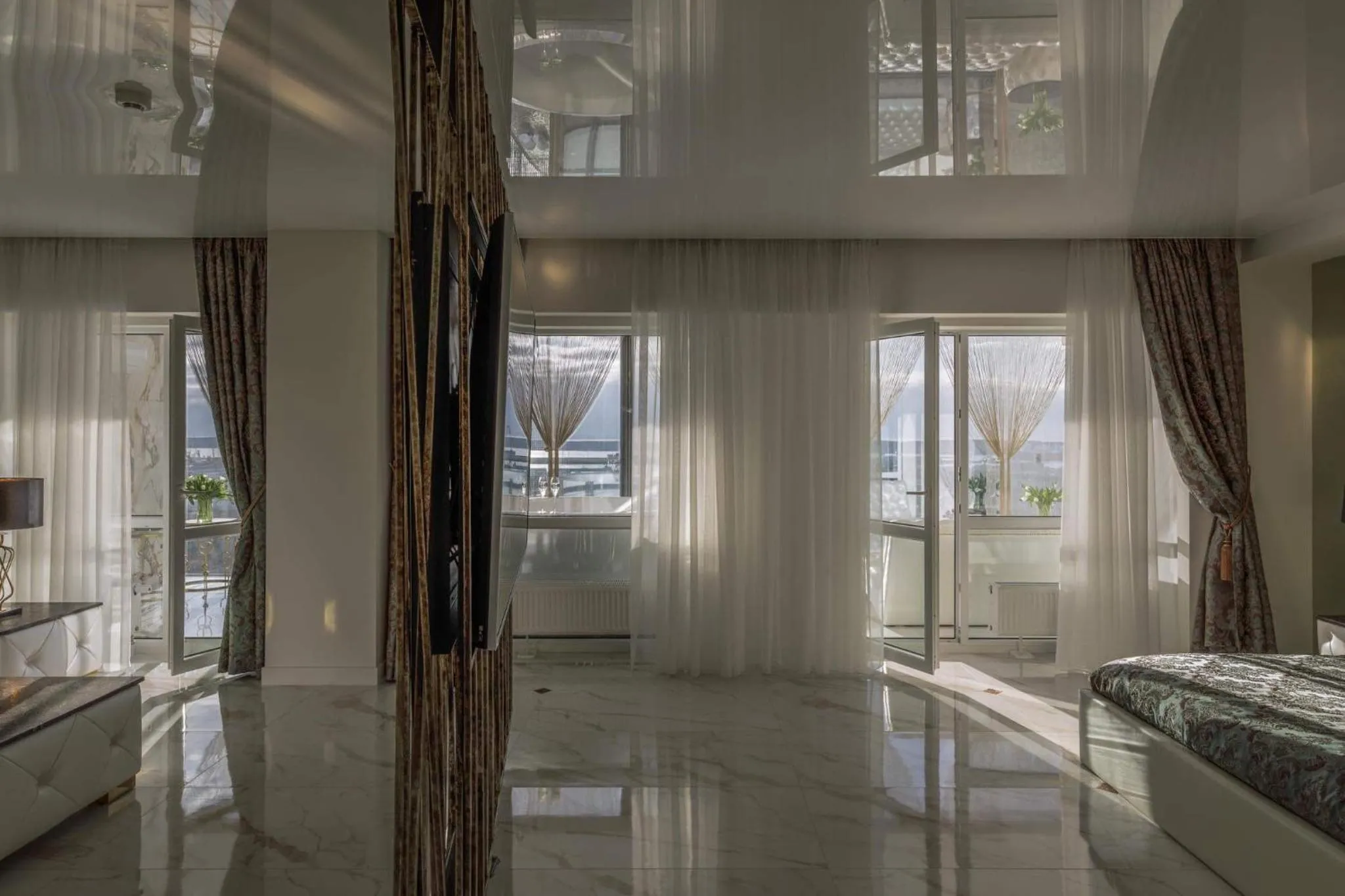 Bed in Prestige Jacuzzi Apartment by LIUKSAI