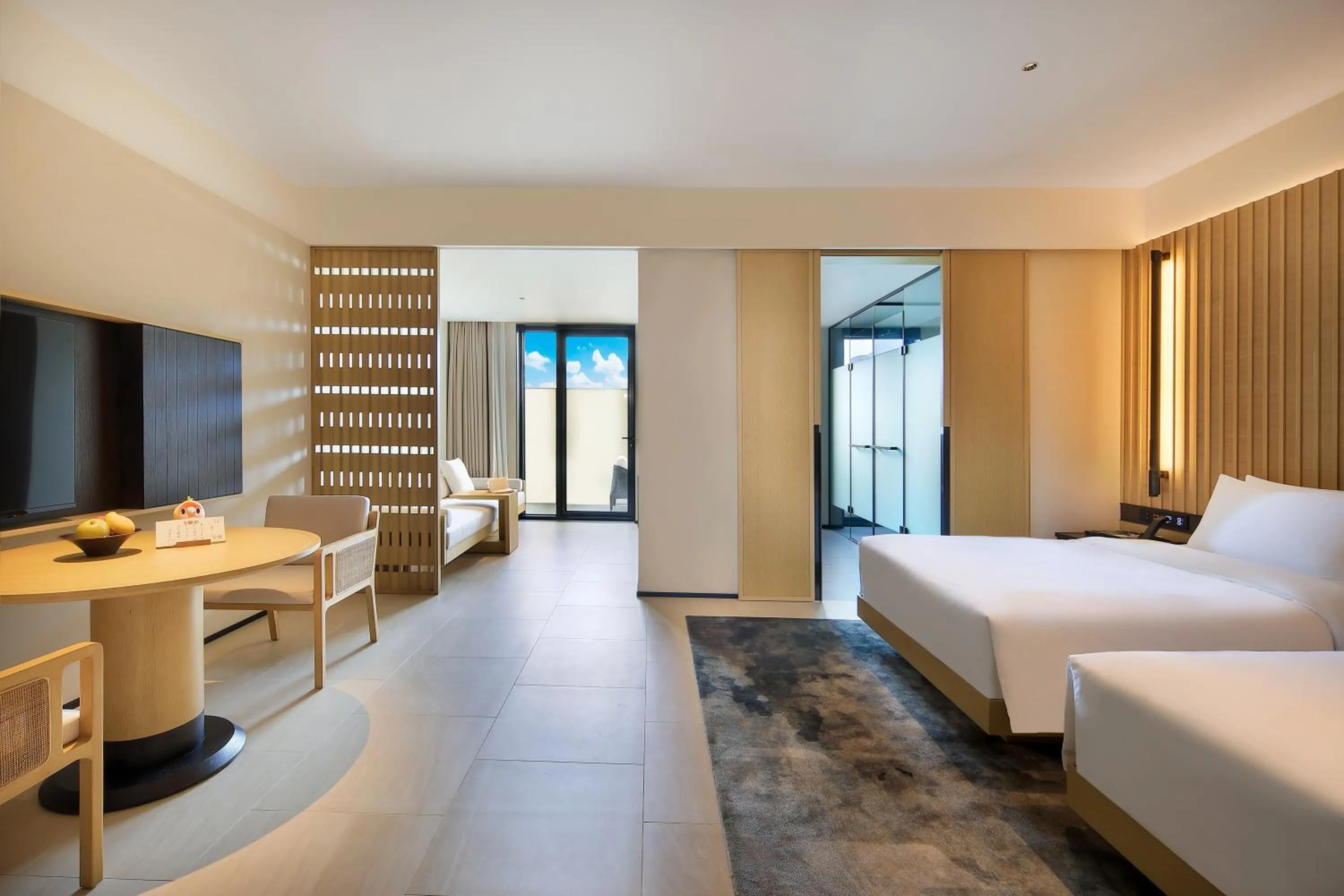 Photo of the whole room, Bed in Guilin Yangshuo Jora Hotel